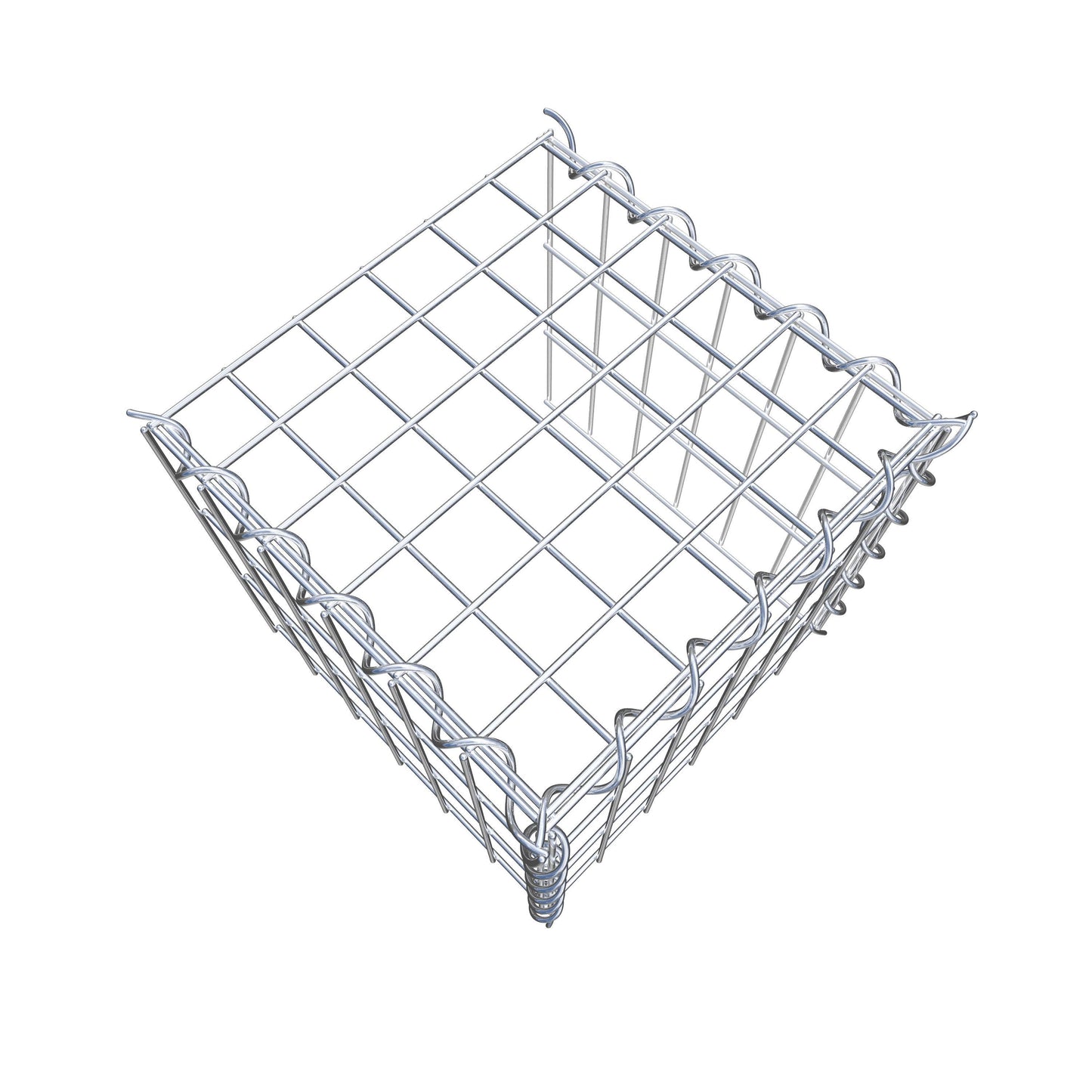 Gavión adulto tipo 4 30 cm x 30 cm x 30 cm (largo x alto x profundidad), tamaño de malla 5 cm x 10 cm, espiral