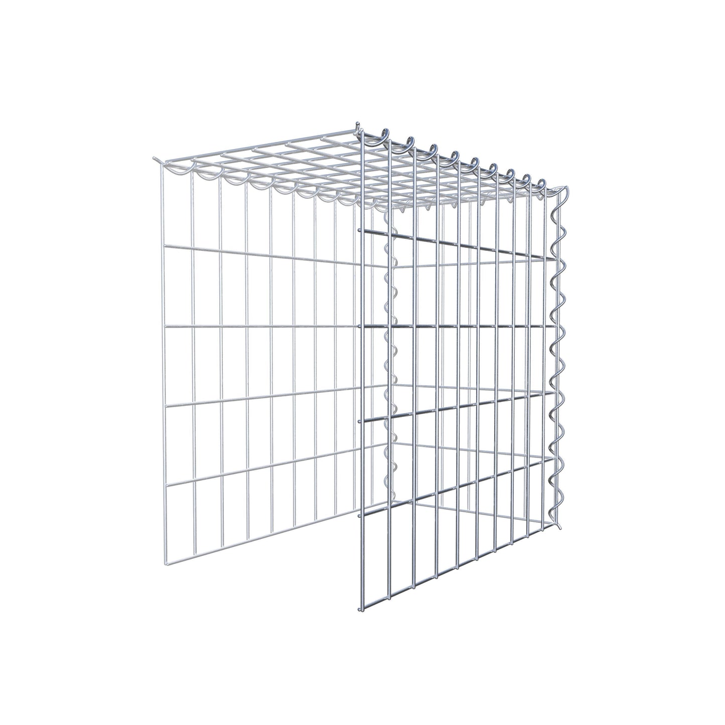 Gavión adulto tipo 4 50 cm x 50 cm x 30 cm (largo x alto x profundidad), tamaño de malla 5 cm x 10 cm, espiral