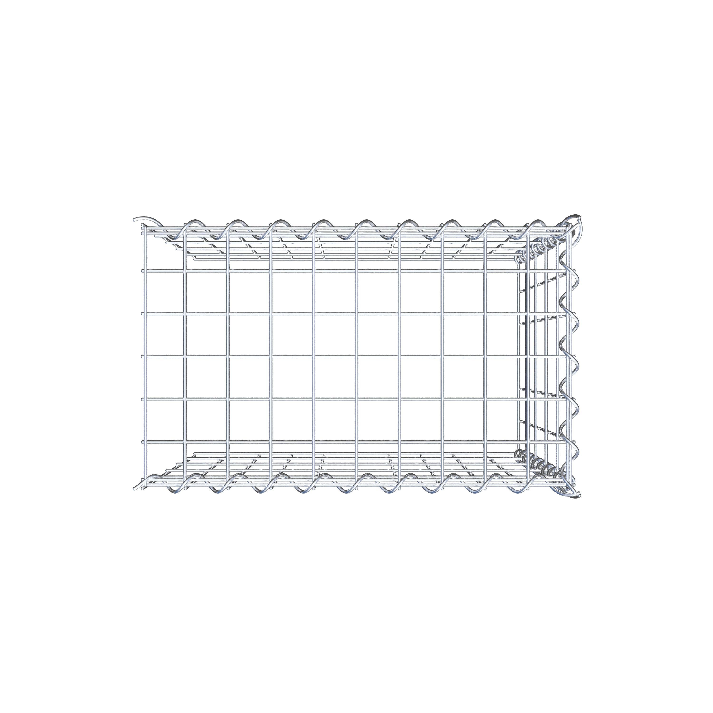 Opvokset gabion type 4 50 cm x 50 cm x 30 cm (L x H x D), maskestørrelse 5 cm x 10 cm, spiral