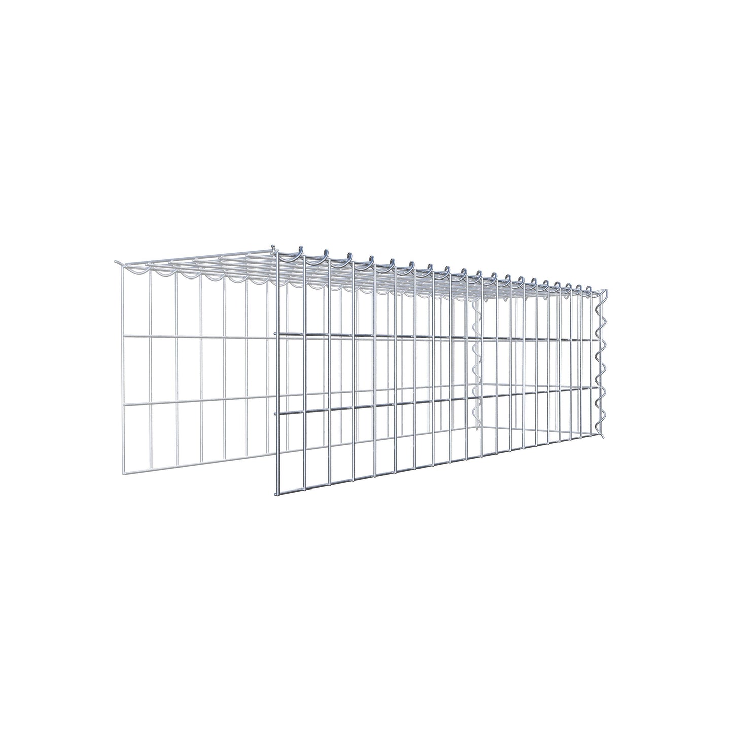 Opvokset gabion type 4 100 cm x 30 cm x 30 cm (L x H x D), maskestørrelse 5 cm x 10 cm, spiral