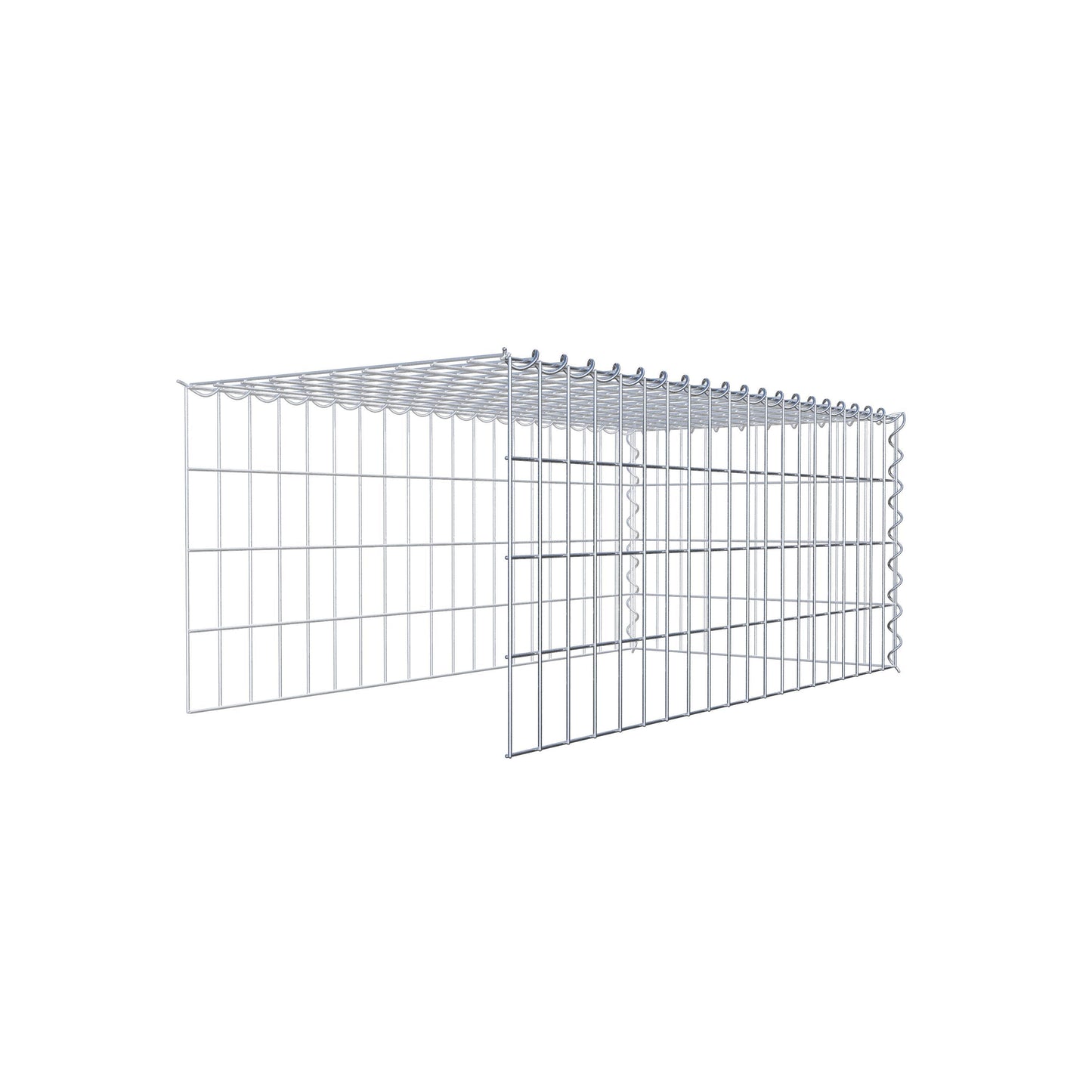 Gabion rapporté type 4 100 cm x 40 cm x 50 cm (L x H x P), mailles 5 cm x 10 cm, spirale