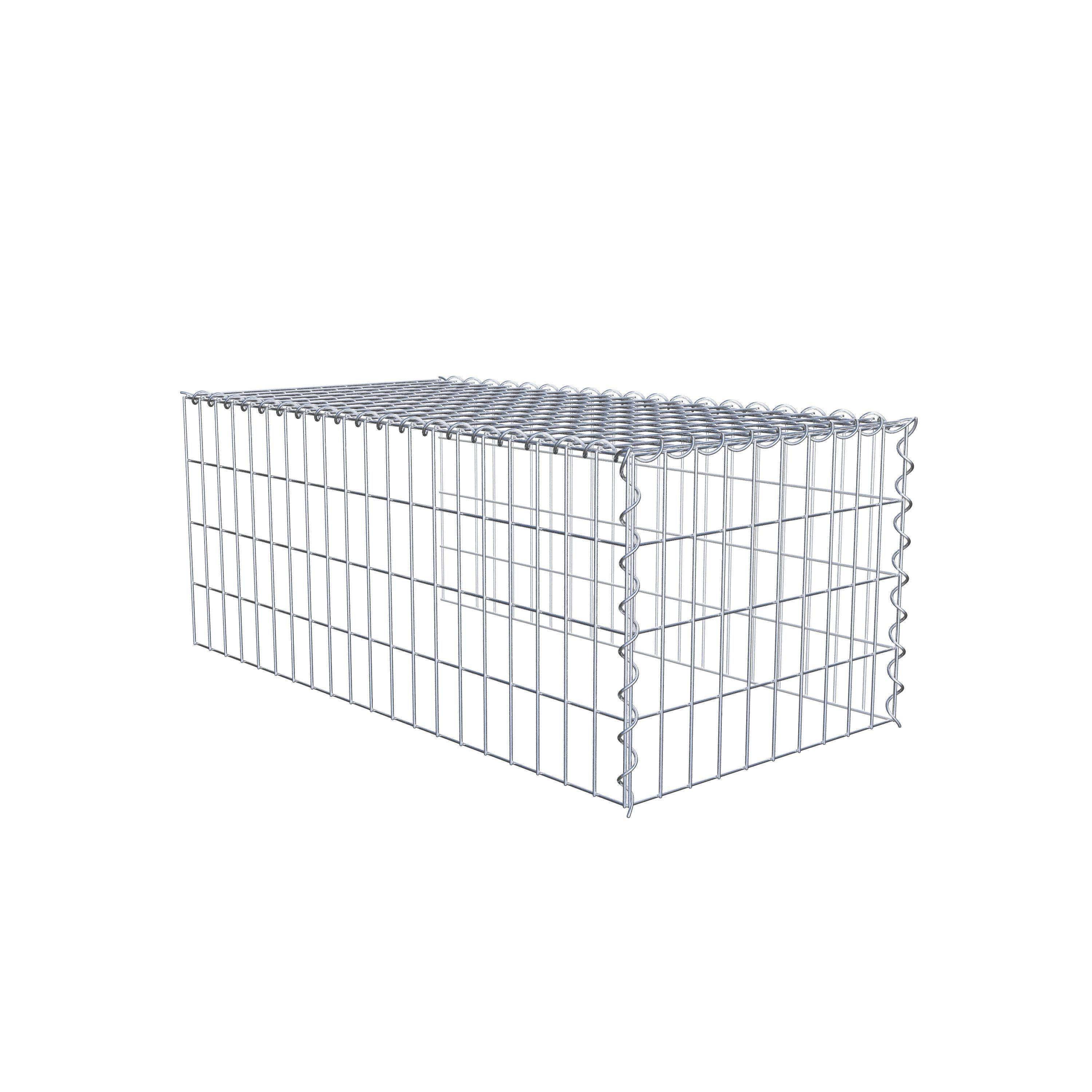 Opvokset gabion type 4 100 cm x 40 cm x 50 cm (L x H x D), maskestørrelse 5 cm x 10 cm, spiral