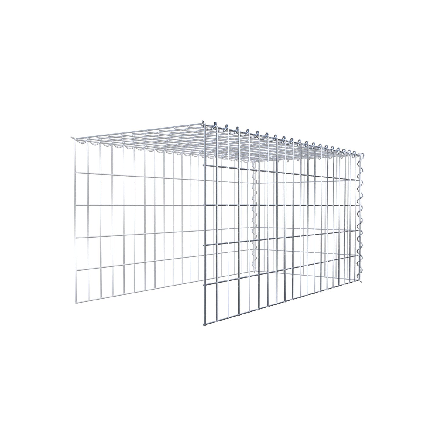 Gabion rapporté type 4 100 cm x 50 cm x 50 cm (L x H x P), mailles 5 cm x 10 cm, spirale