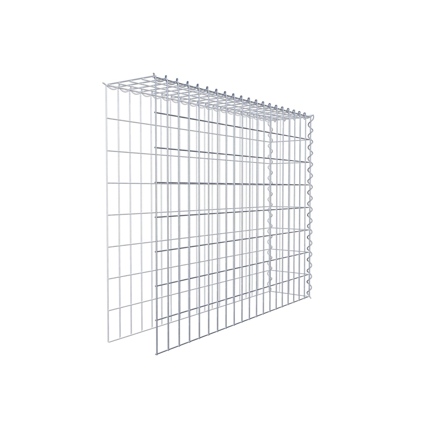 Gavión adulto tipo 4 100 cm x 80 cm x 20 cm (largo x alto x profundidad), tamaño de malla 5 cm x 10 cm, espiral