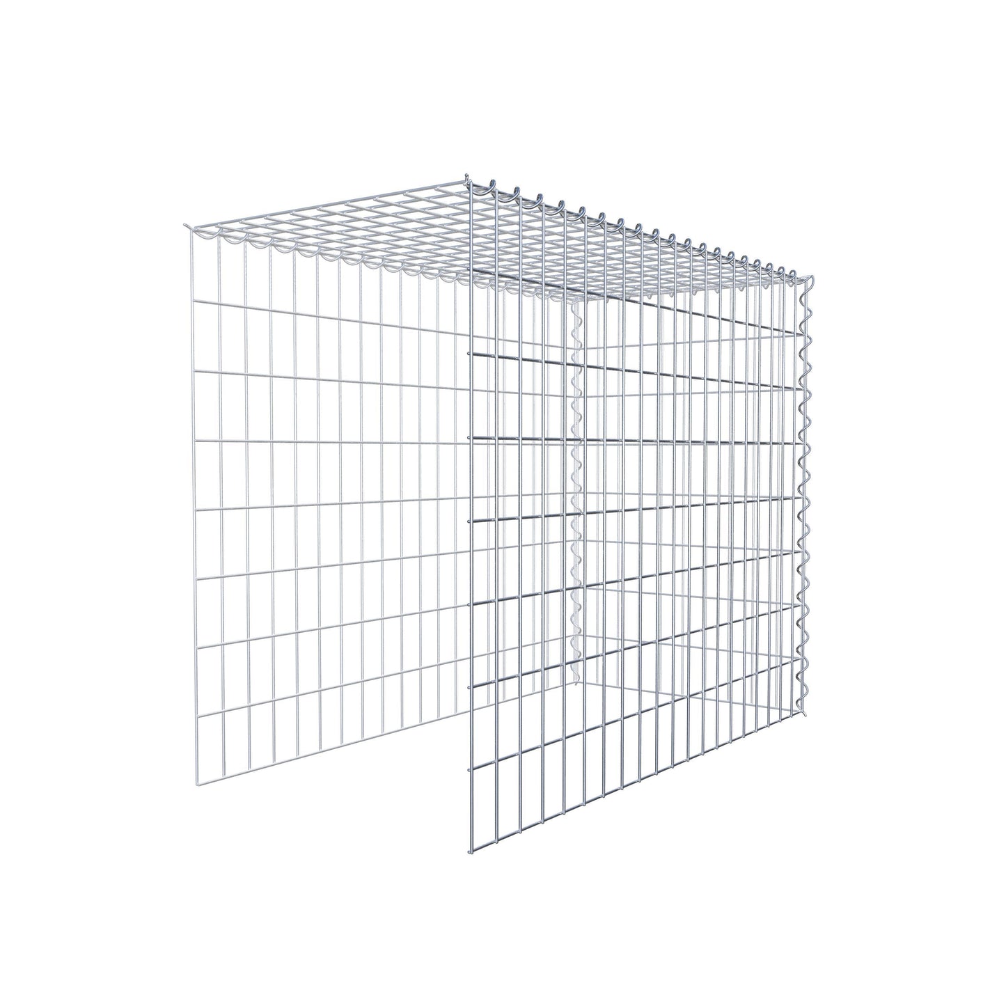 Opvokset gabion type 4 100 cm x 80 cm x 50 cm (L x H x D), maskestørrelse 5 cm x 10 cm, spiral