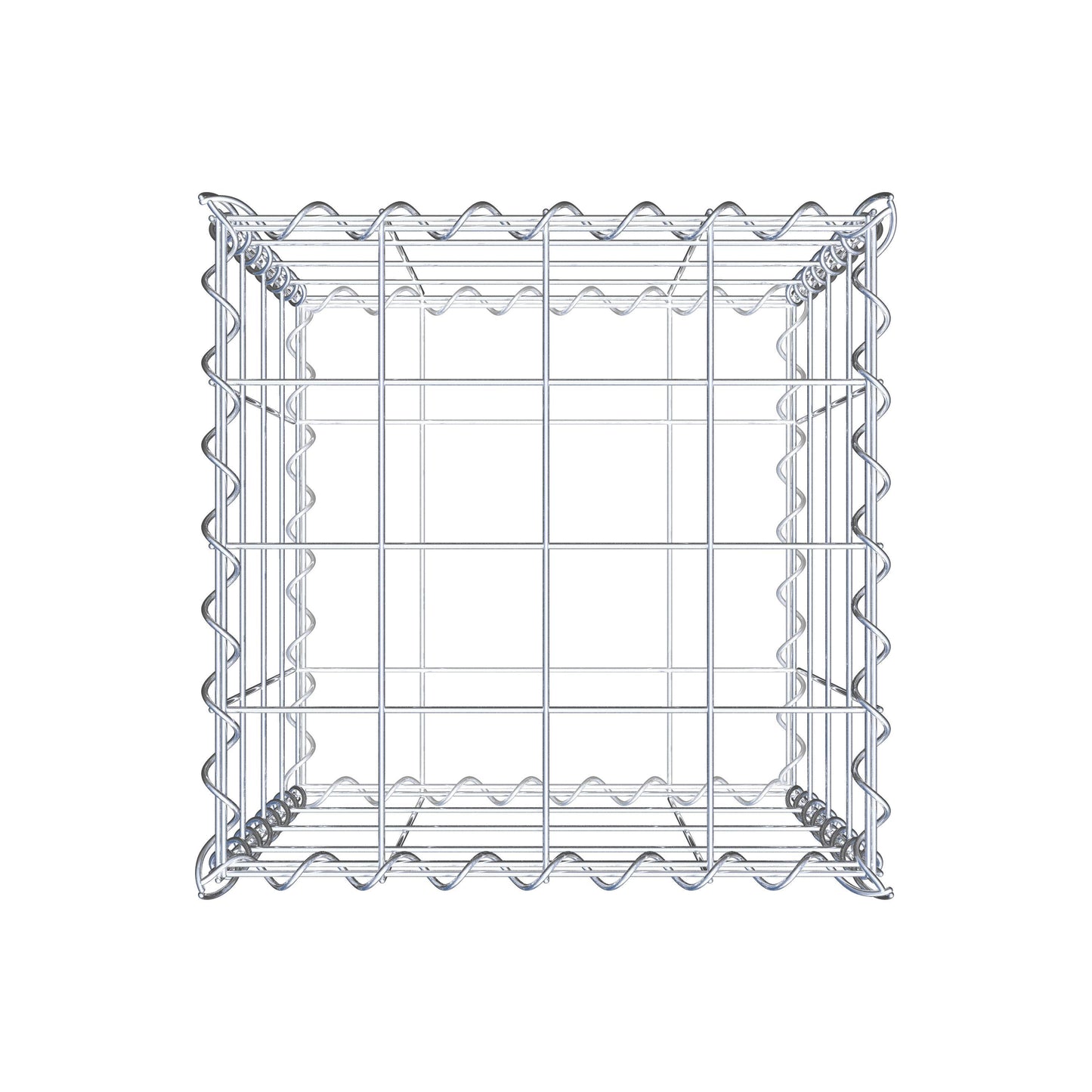 Gabião 40 cm x 40 cm x 40 cm (C x A x P), malhagem 10 cm x 10 cm, espiral