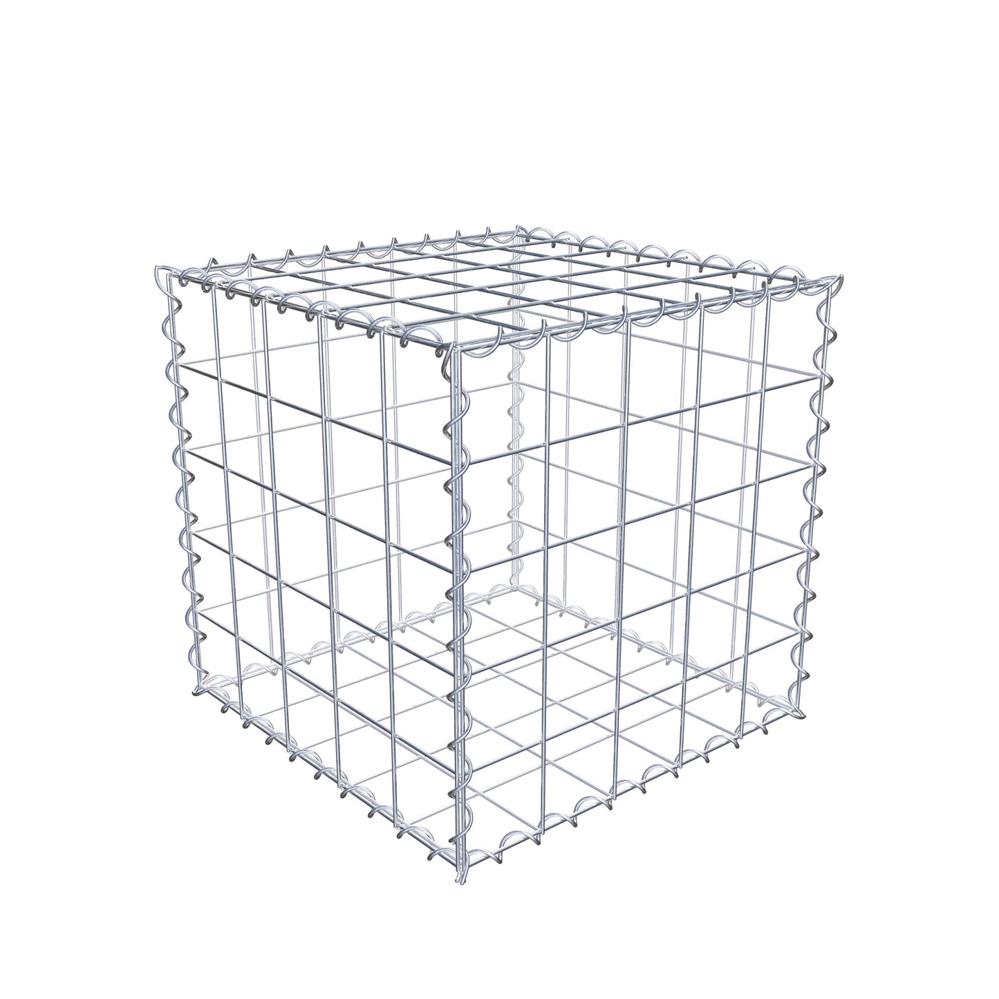 Gabion 50 cm x 50 cm x 50 cm (L x H x D), mesh size 10 cm x 10 cm, spiral
