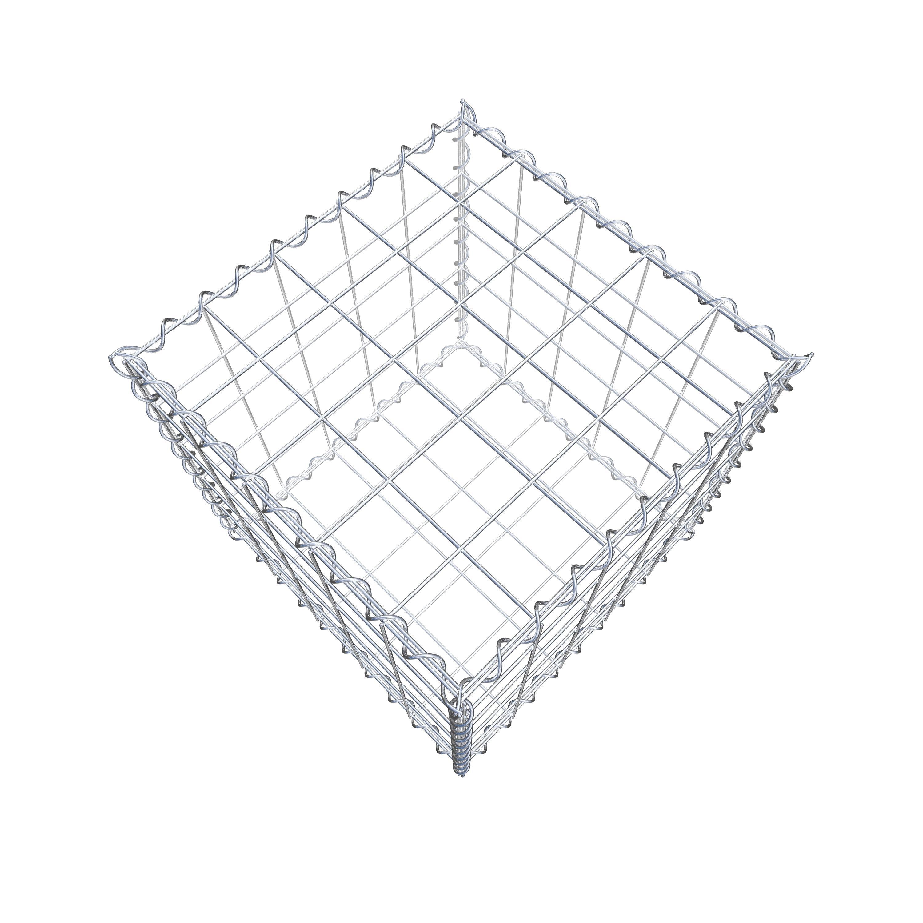 Schanskorf 50 cm x 50 cm x 50 cm (L x H x D), maaswijdte 10 cm x 10 cm, spiraal