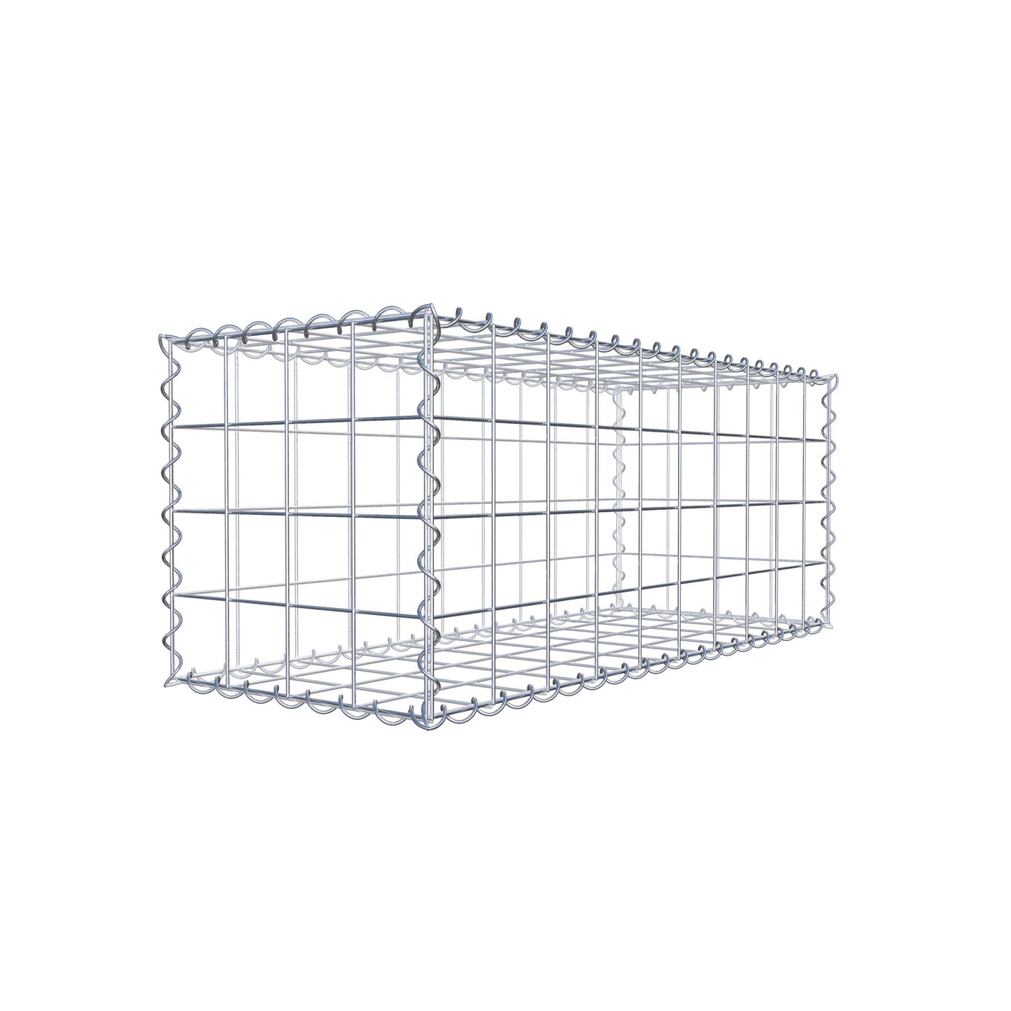 Gavión 100 cm x 40 cm x 40 cm (largo x alto x fondo), malla 10 cm x 10 cm, en espiral