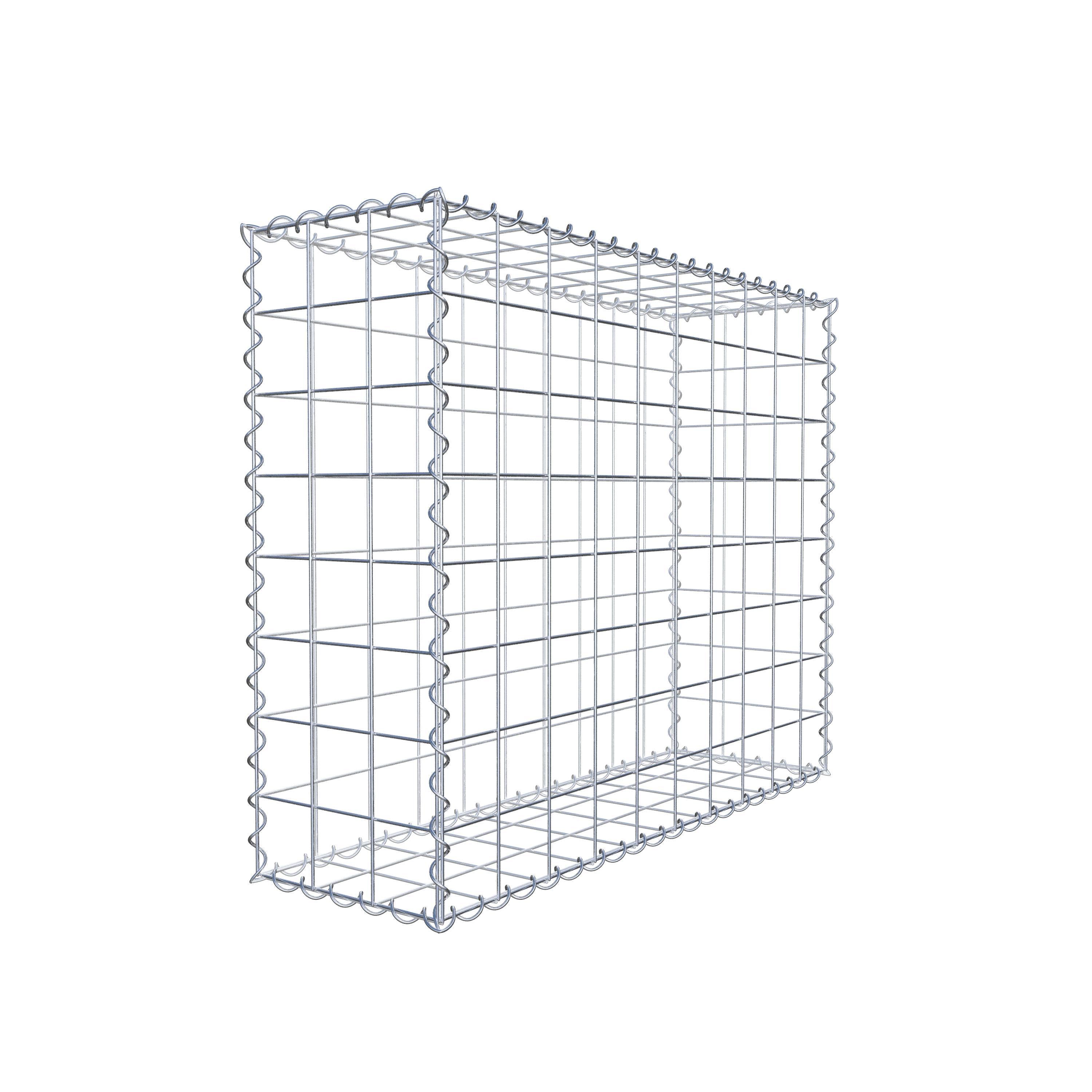 Gabion 100 cm x 80 cm x 30 cm (L x H x D), maskestørrelse 10 cm x 10 cm, spiral