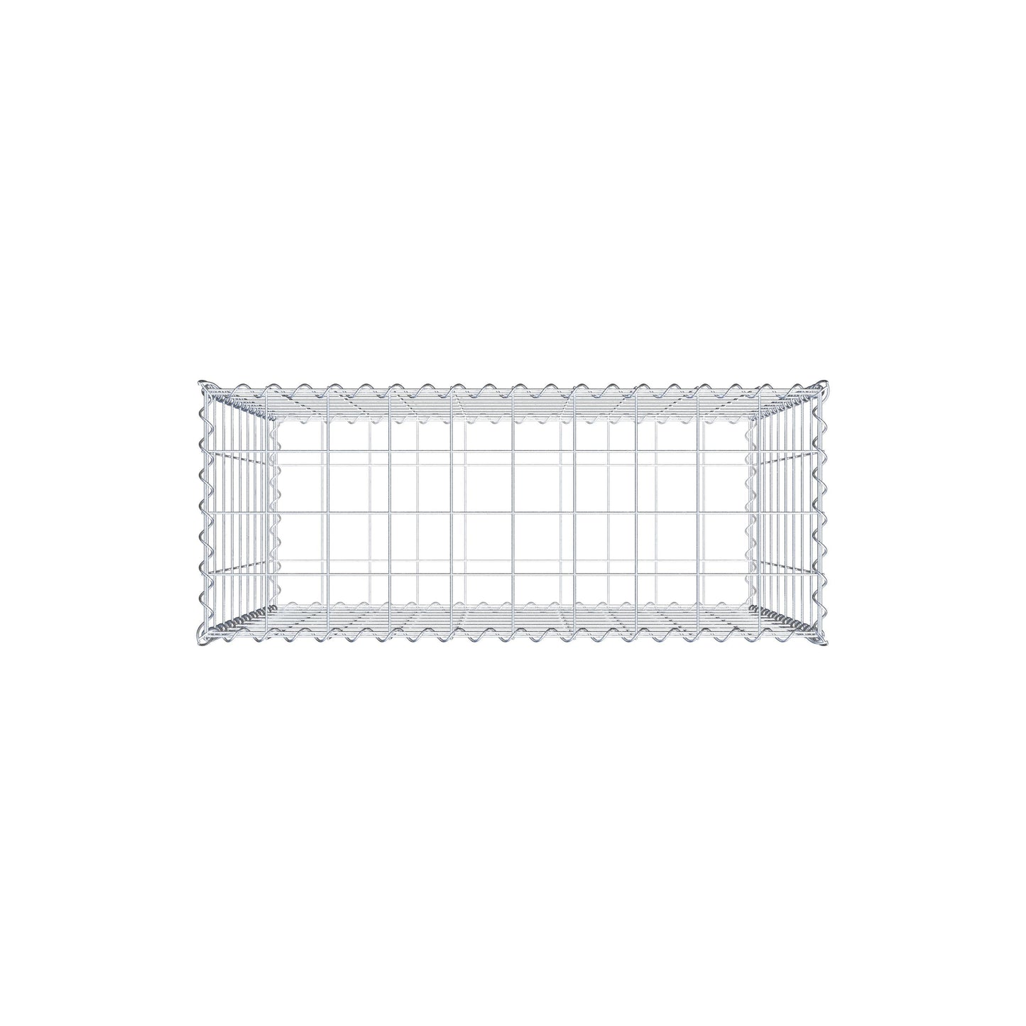 Schanskorf 100 cm x 90 cm x 40 cm (L x H x D), maaswijdte 10 cm x 10 cm, spiraalvormig