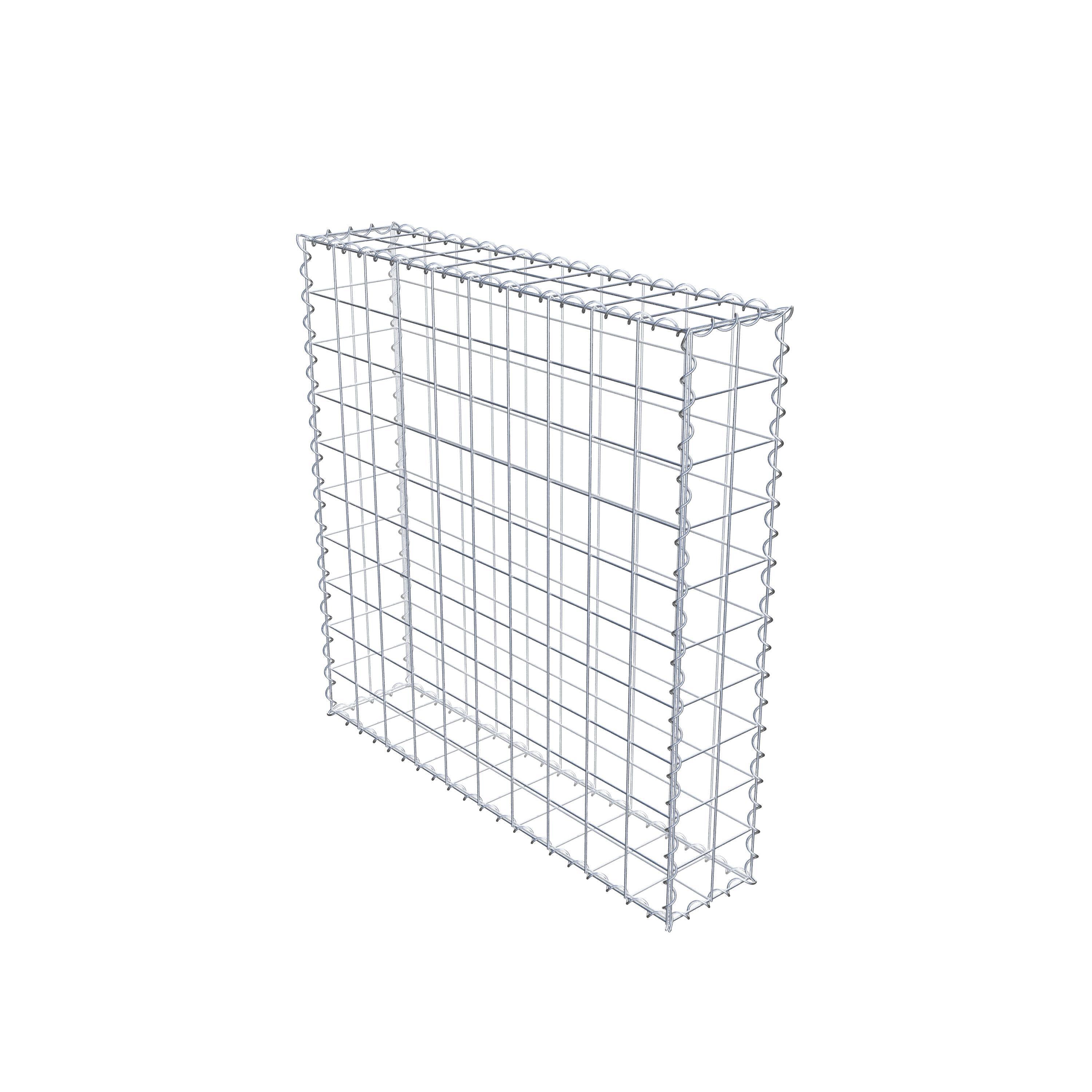 Gabion 100 cm x 100 cm x 20 cm (L x H x D), maskestørrelse 10 cm x 10 cm, spiral