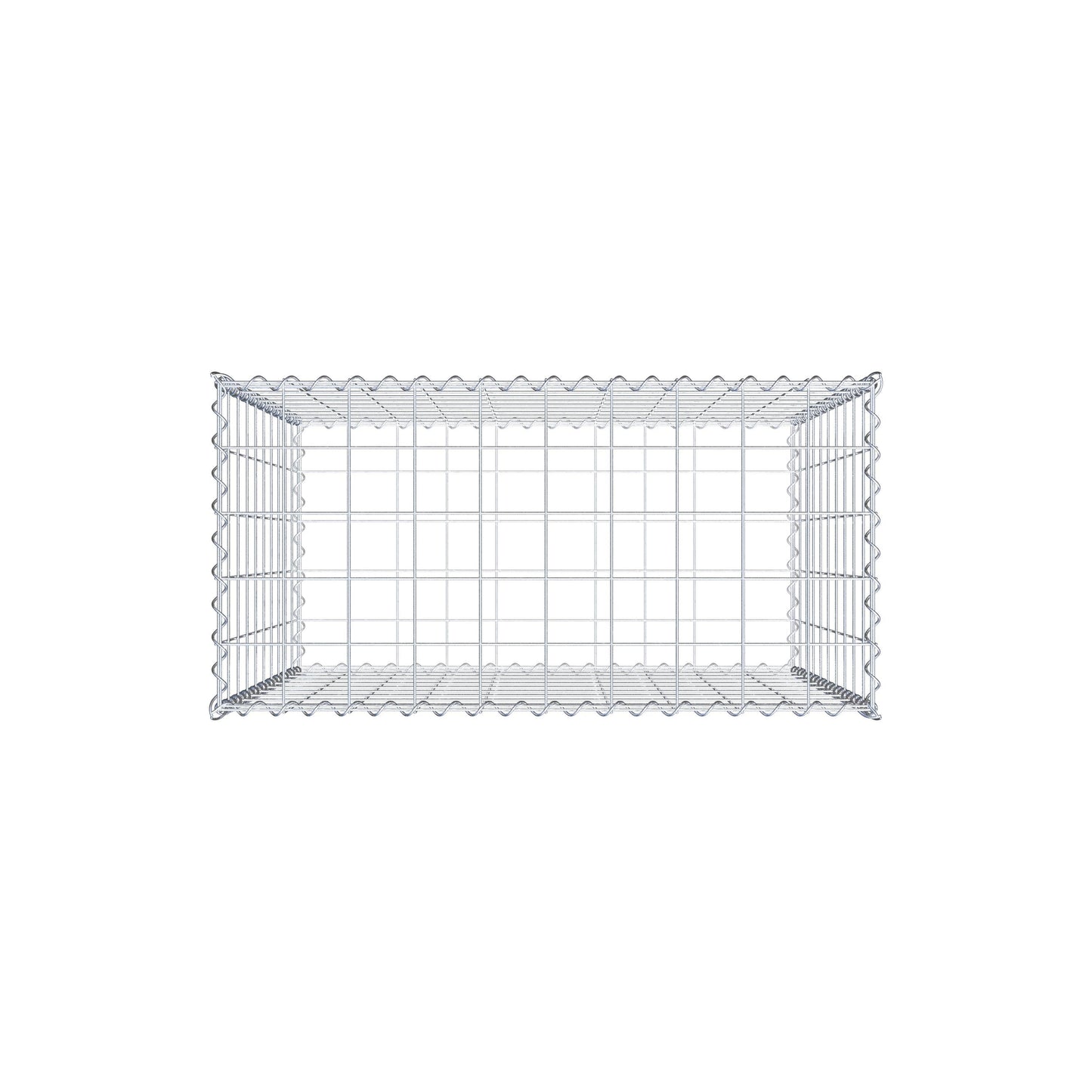 Gabion 100 cm x 100 cm x 50 cm (L x H x D), maskstorlek 10 cm x 10 cm, spiral