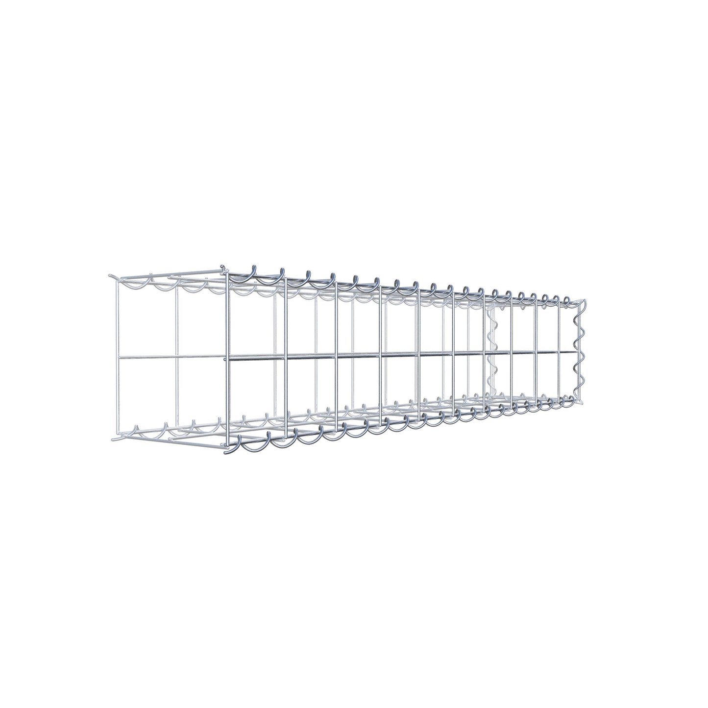 Opvokset gabion type 2 100 cm x 20 cm x 20 cm (L x H x D), maskestørrelse 10 cm x 10 cm, spiral