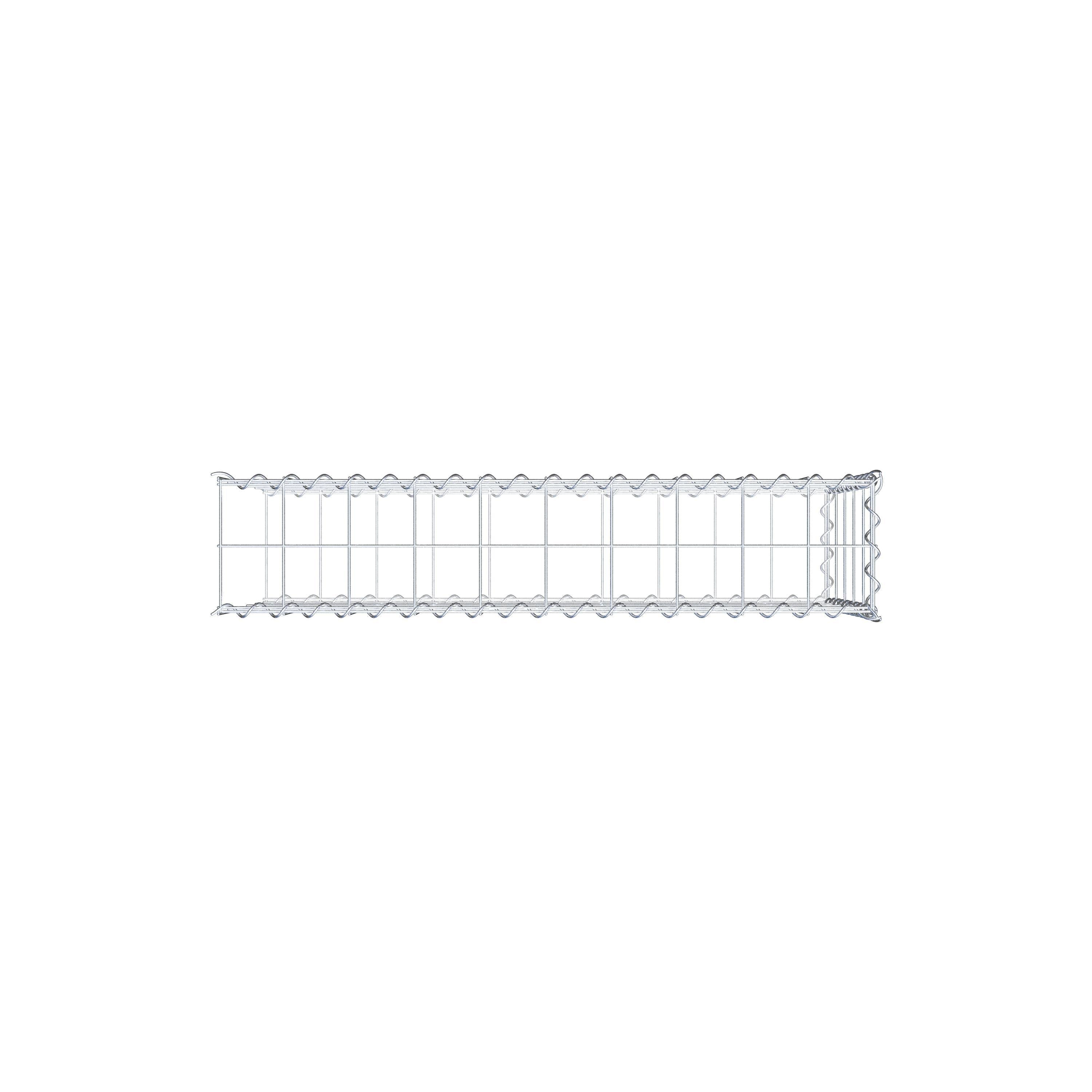 Gabião tipo 2 100 cm x 50 cm x 20 cm (C x A x P), malhagem 10 cm x 10 cm, espiral