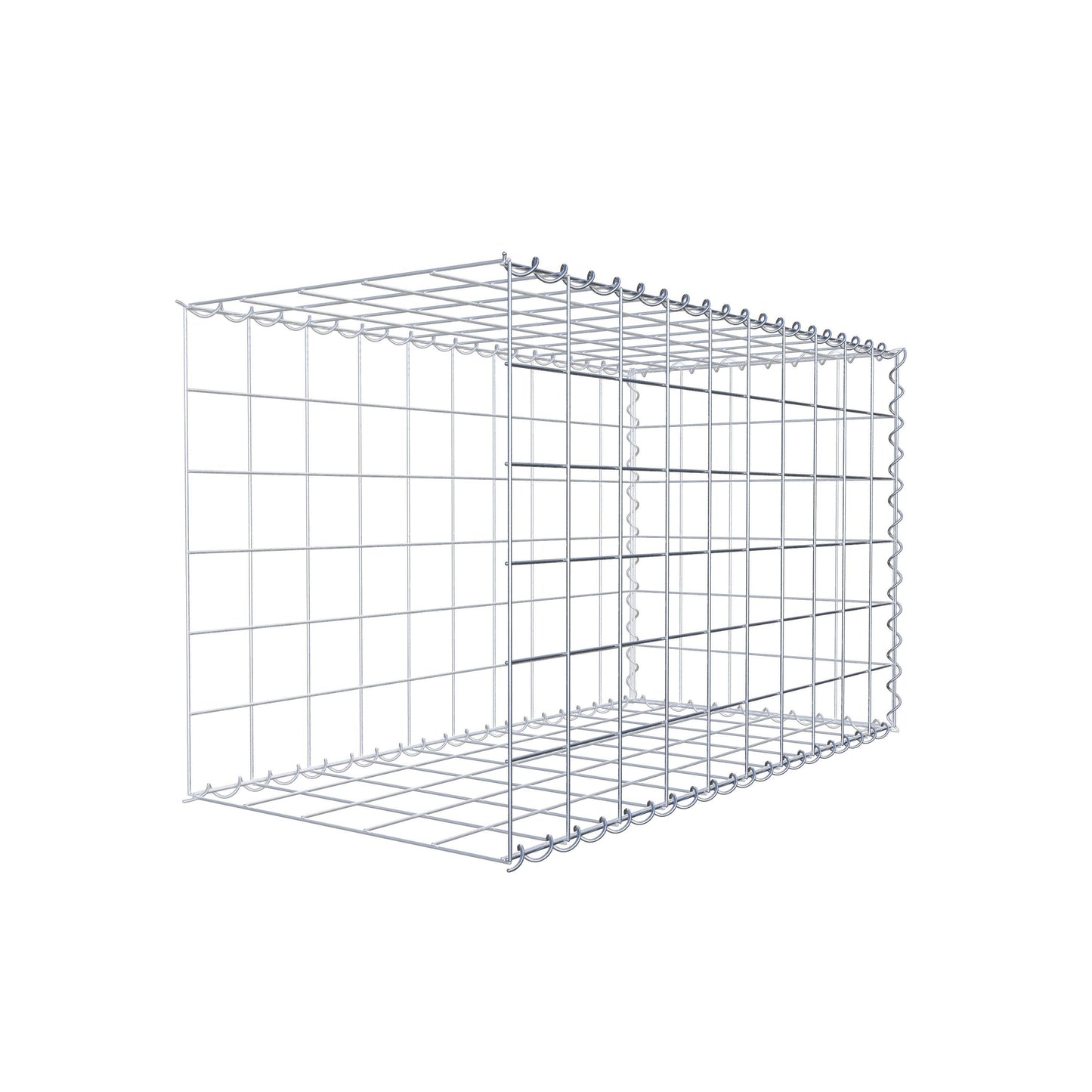 Gabion rapporté type 2 100 cm x 60 cm x 50 cm (L x H x P), mailles 10 cm x 10 cm, spirale