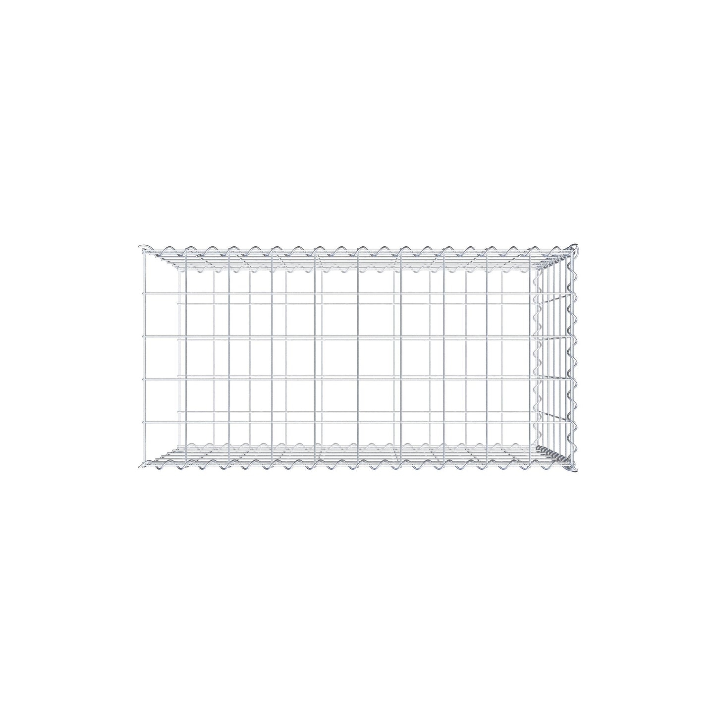 Gabion rapporté type 2 100 cm x 60 cm x 50 cm (L x H x P), mailles 10 cm x 10 cm, spirale