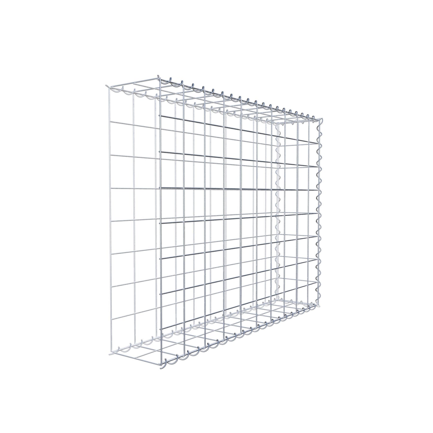 Gavión adulto tipo 2 100 cm x 80 cm x 20 cm (largo x alto x profundidad), tamaño de malla 10 cm x 10 cm, espiral