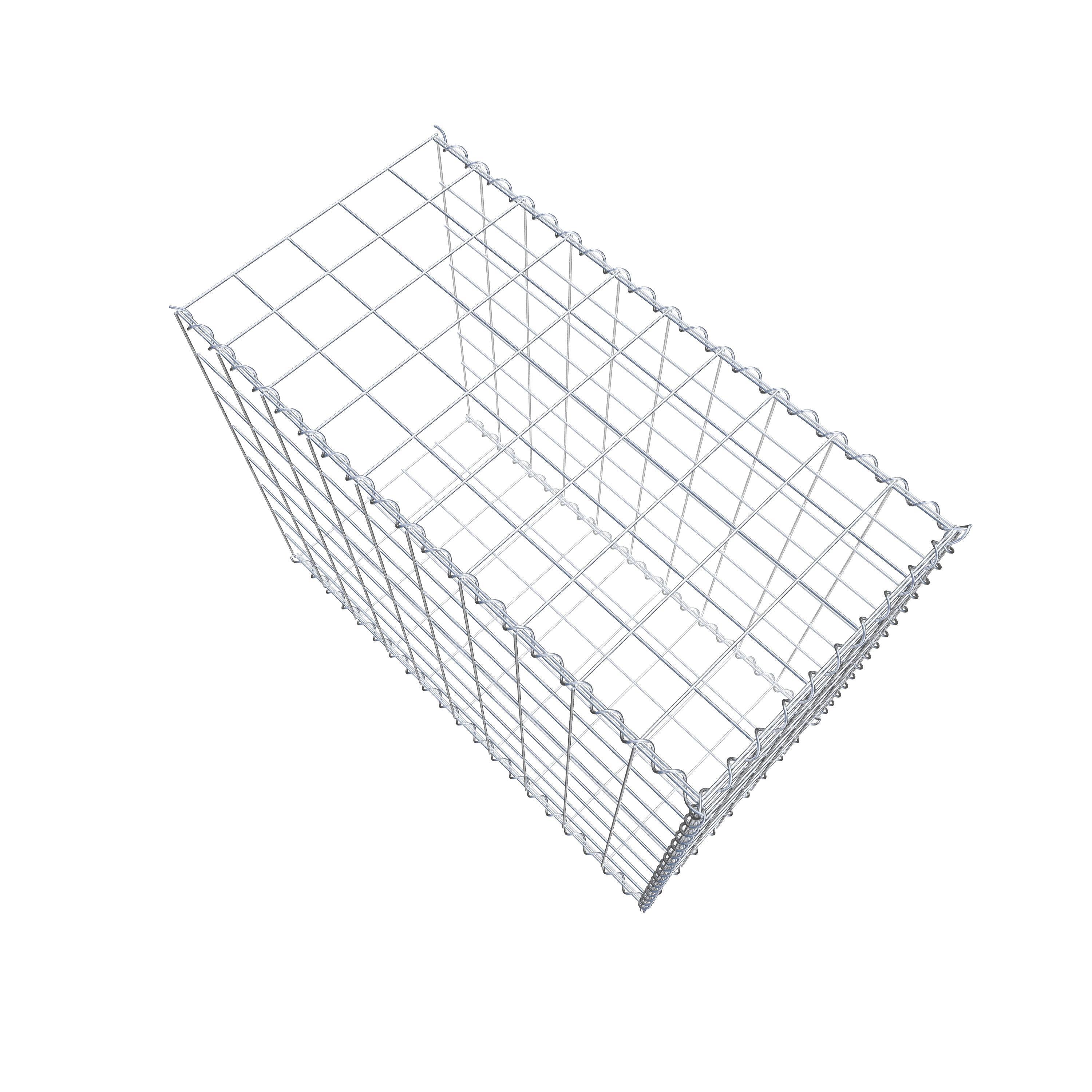 Opvokset gabion type 2 100 cm x 80 cm x 50 cm (L x H x D), maskestørrelse 10 cm x 10 cm, spiral