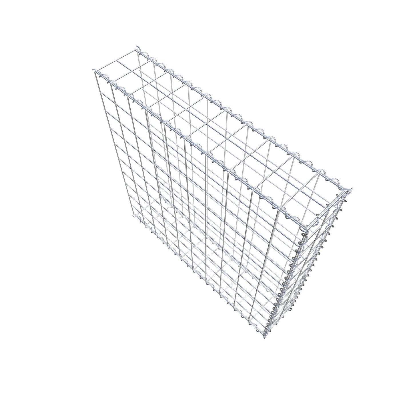 Gabion rapporté type 2 100 cm x 100 cm x 20 cm (L x H x P), mailles 10 cm x 10 cm, spirale
