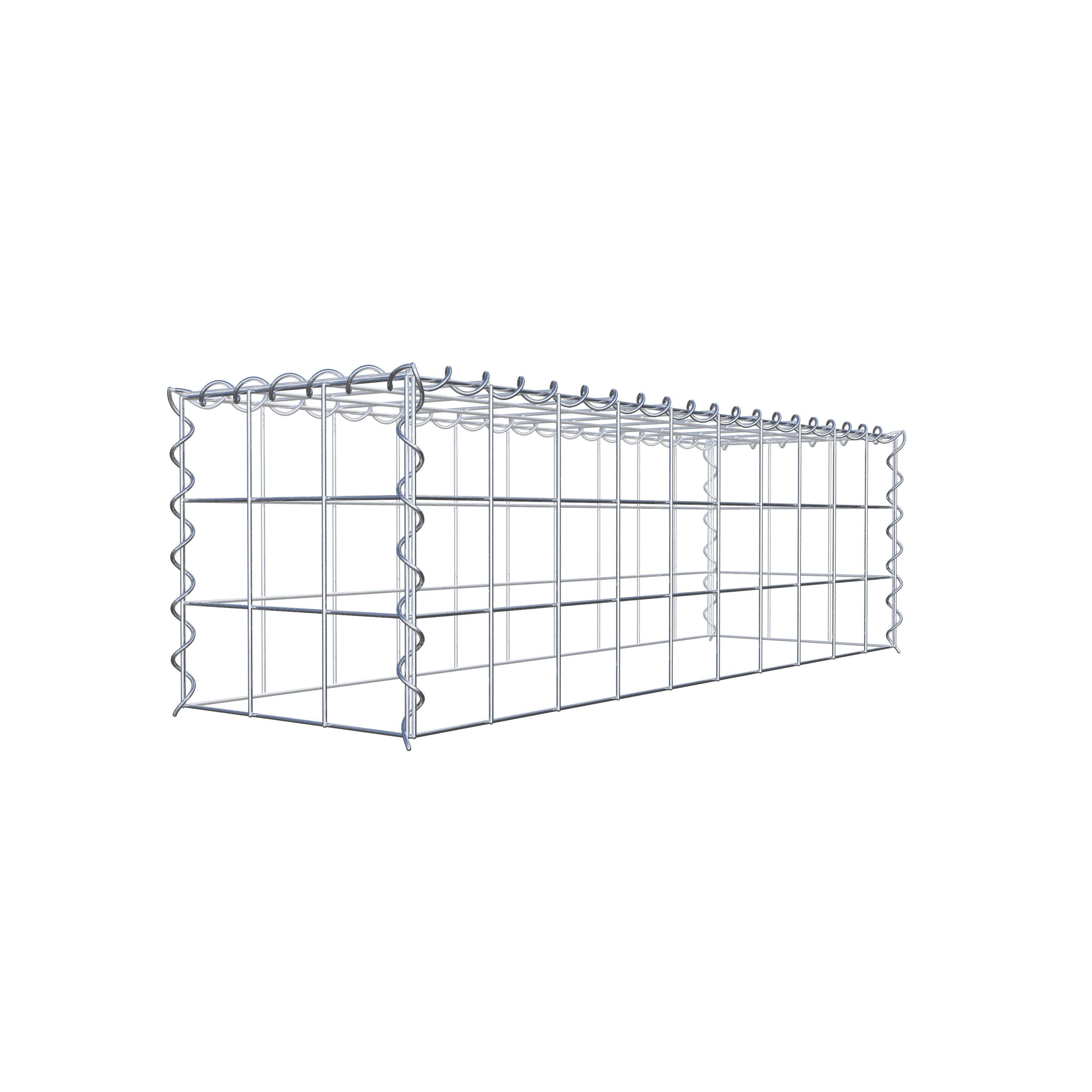 Aangegroeide schanskorf type 3 100 cm x 30 cm x 30 cm (L x H x D), maaswijdte 10 cm x 10 cm, spiraal