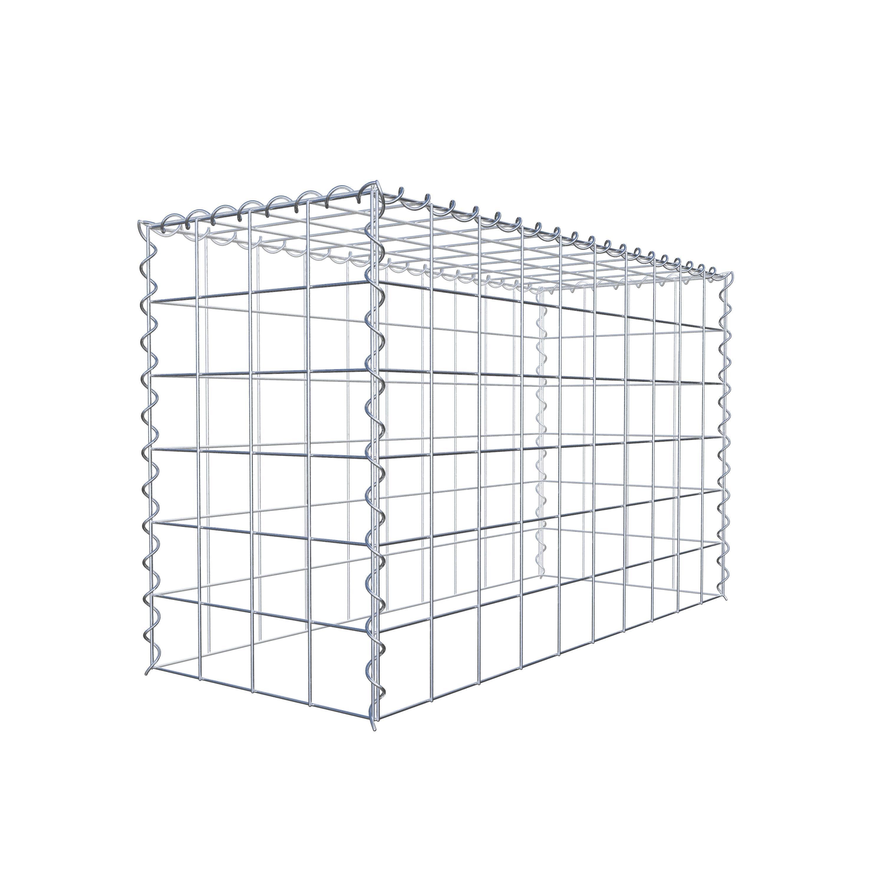 Opvokset gabion type 3 100 cm x 60 cm x 40 cm (L x H x D), maskestørrelse 10 cm x 10 cm, spiral