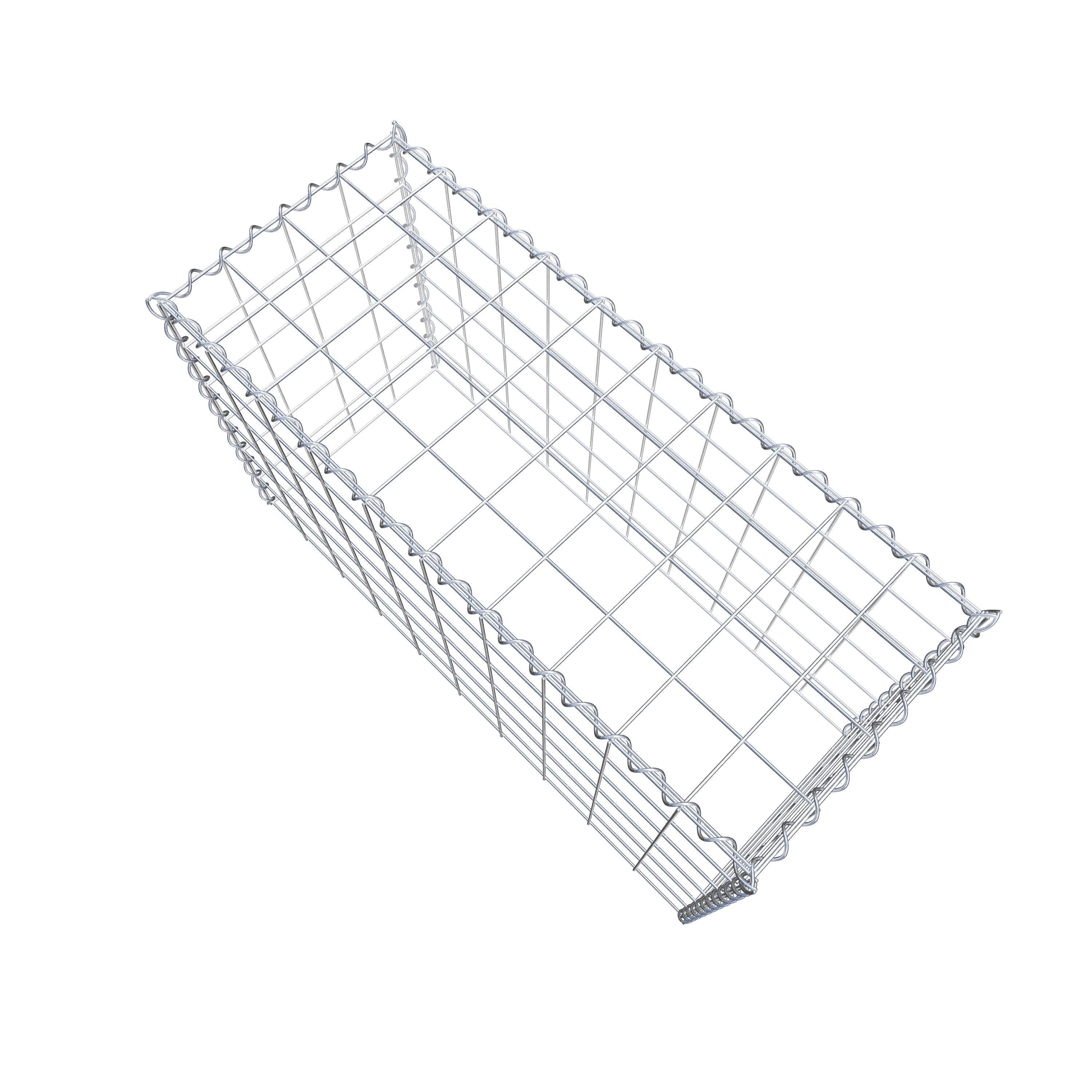 Opvokset gabion type 3 100 cm x 60 cm x 40 cm (L x H x D), maskestørrelse 10 cm x 10 cm, spiral