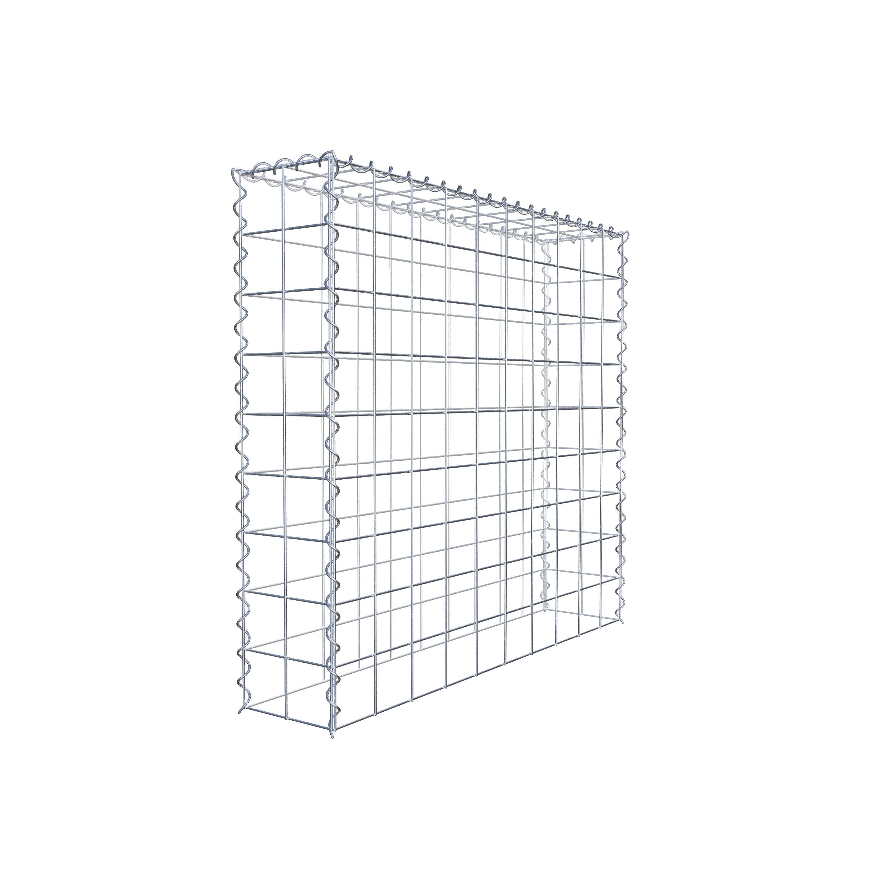 Opvokset gabion type 3 100 cm x 90 cm x 20 cm (L x H x D), maskestørrelse 10 cm x 10 cm, spiral