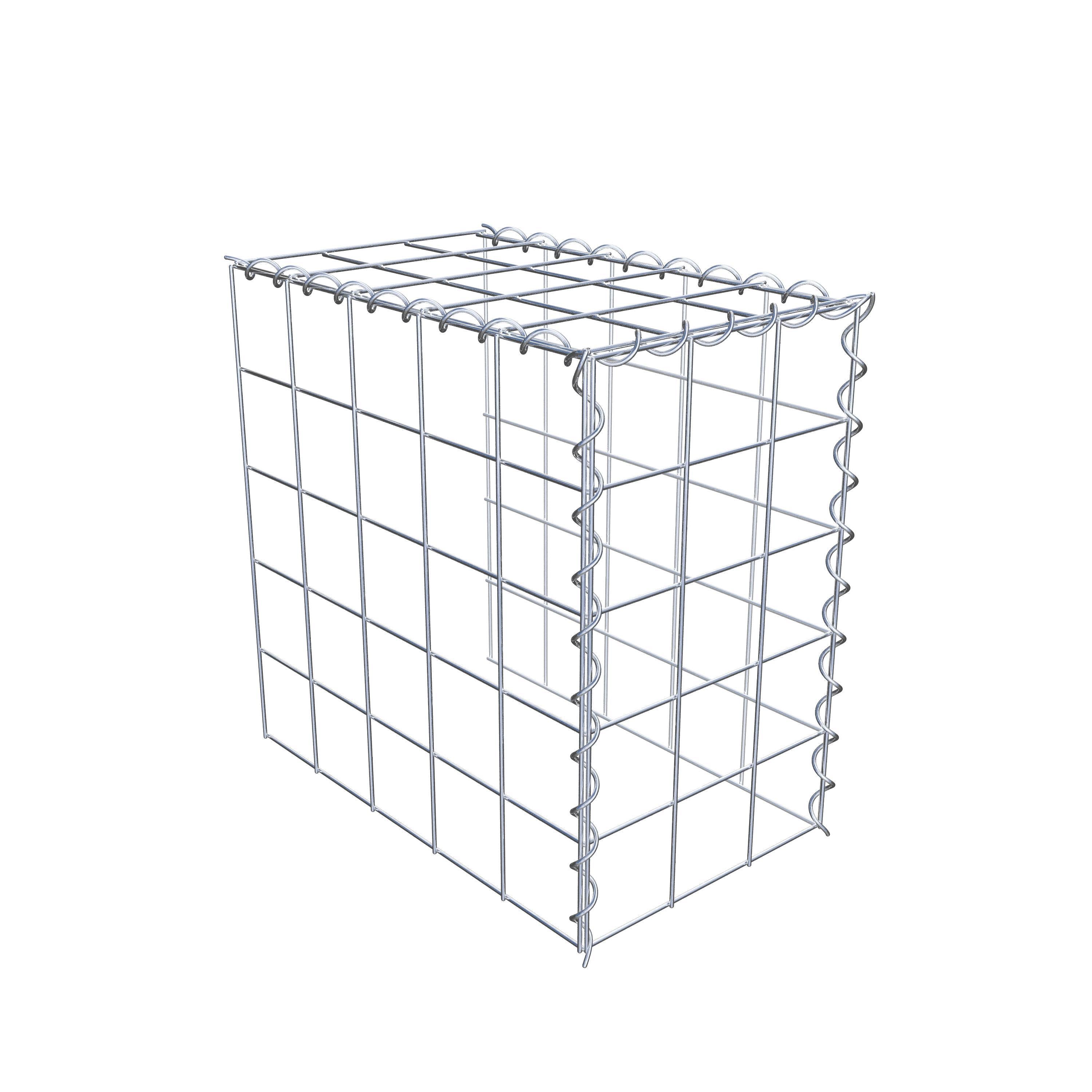 Gabião tipo 4 50 cm x 50 cm x 30 cm (C x A x P), malhagem 10 cm x 10 cm, espiral