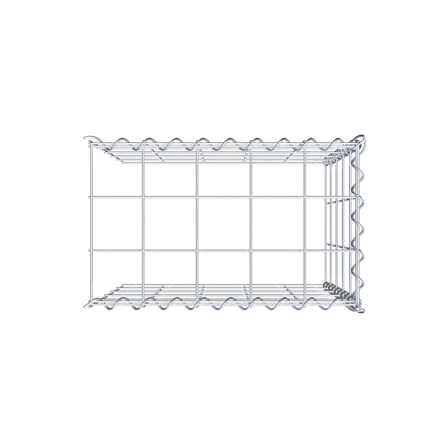 Opvokset gabion type 4 50 cm x 50 cm x 30 cm (L x H x D), maskestørrelse 10 cm x 10 cm, spiral