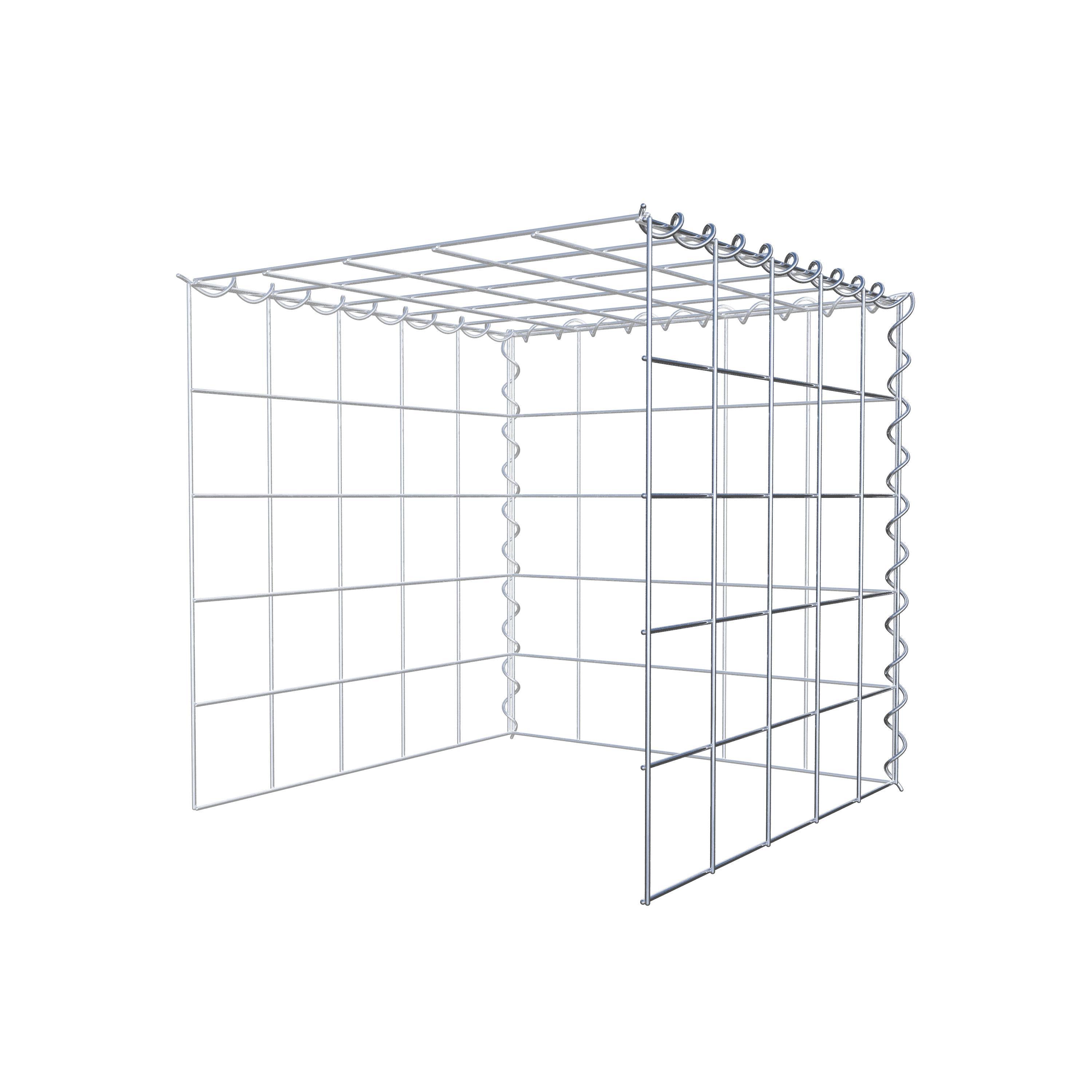 Aangegroeide schanskorf type 4 50 cm x 50 cm x 50 cm (L x H x D), maaswijdte 10 cm x 10 cm, spiraal