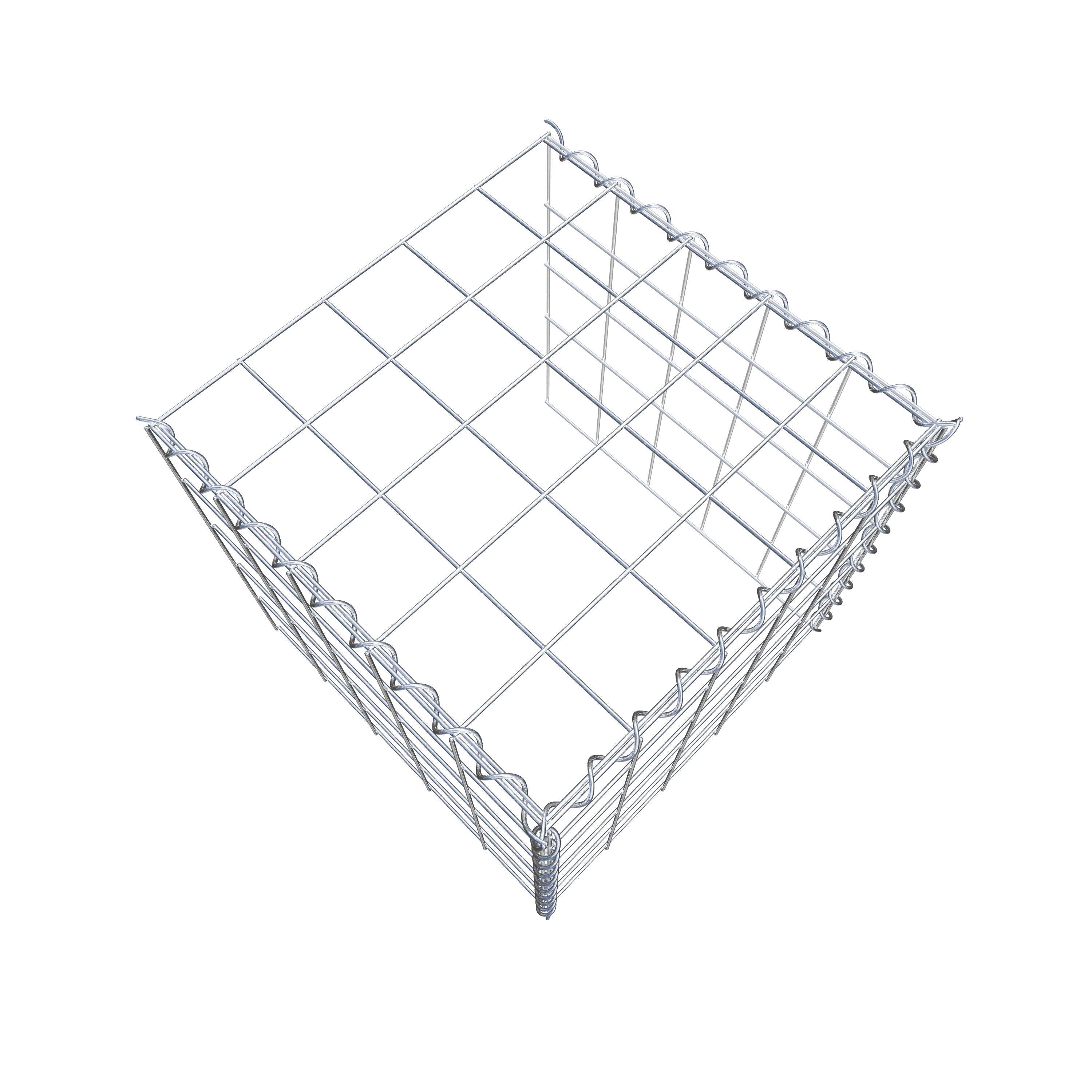 Aangegroeide schanskorf type 4 50 cm x 50 cm x 50 cm (L x H x D), maaswijdte 10 cm x 10 cm, spiraal