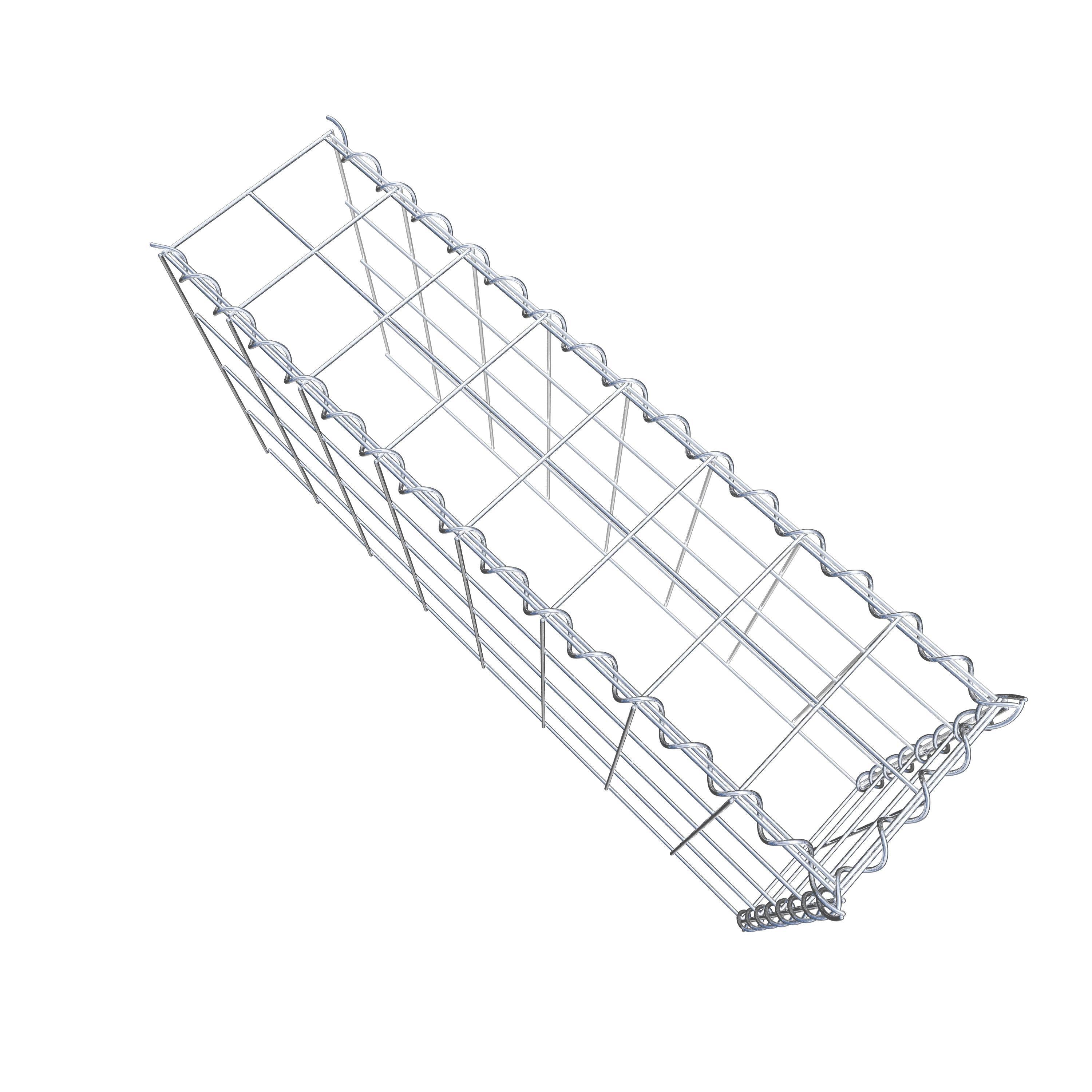 Monteret gabion type 4 80 cm x 40 cm x 20 cm (L x H x D), maskestørrelse 10 cm x 10 cm, spiral