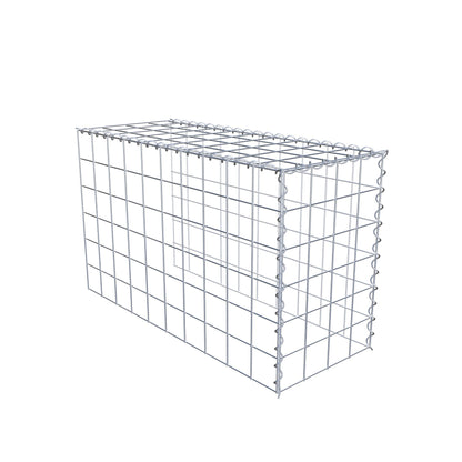 Opvokset gabion type 4 100 cm x 60 cm x 40 cm (L x H x D), maskestørrelse 10 cm x 10 cm, spiral