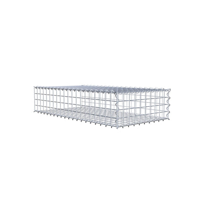 Opvokset gabion type 2 100 cm x 20 cm x 50 cm (L x H x D), maskestørrelse 5 cm x 5 cm, spiral