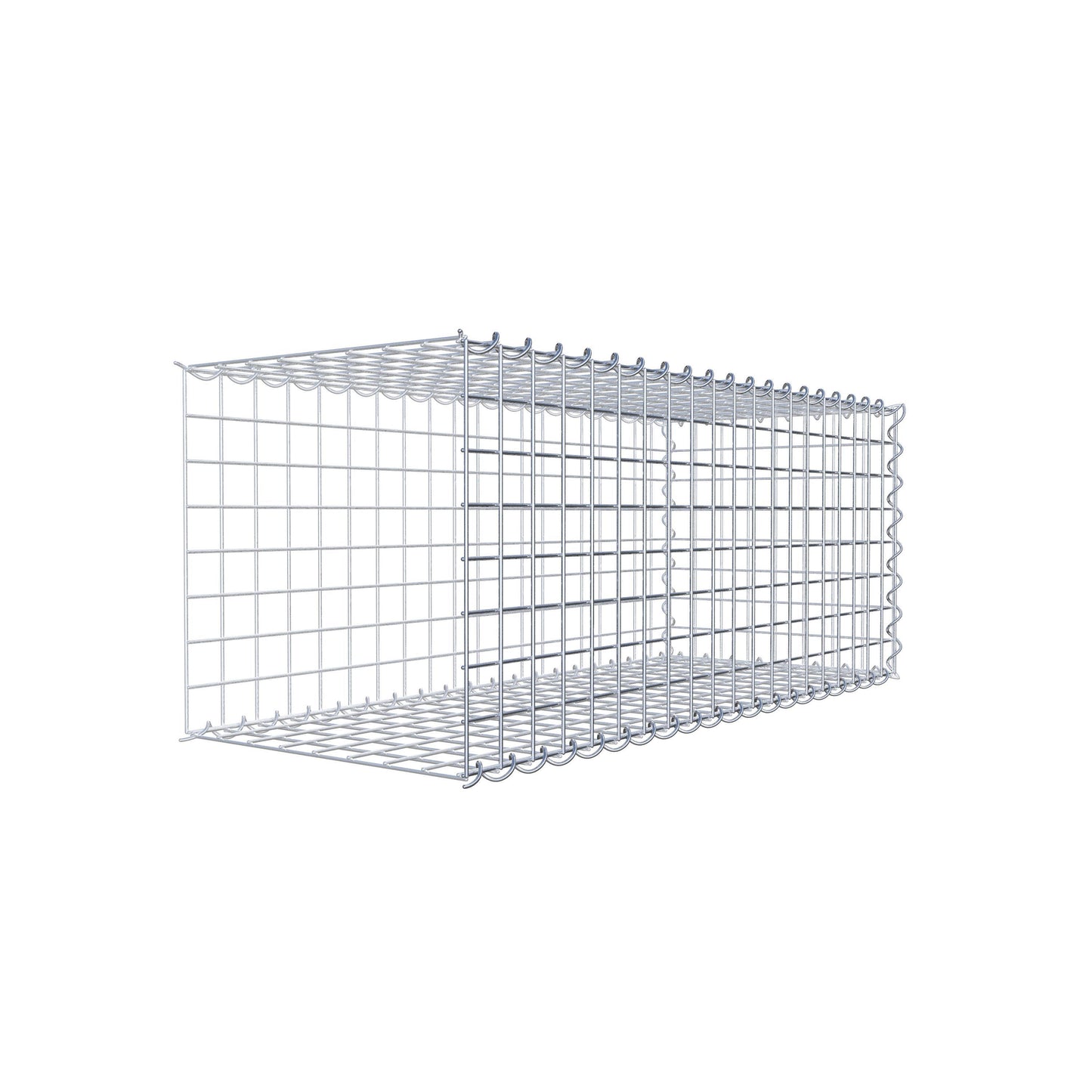 Gavión adulto tipo 2 100 cm x 40 cm x 40 cm (largo x alto x profundidad), tamaño de malla 5 cm x 5 cm, espiral