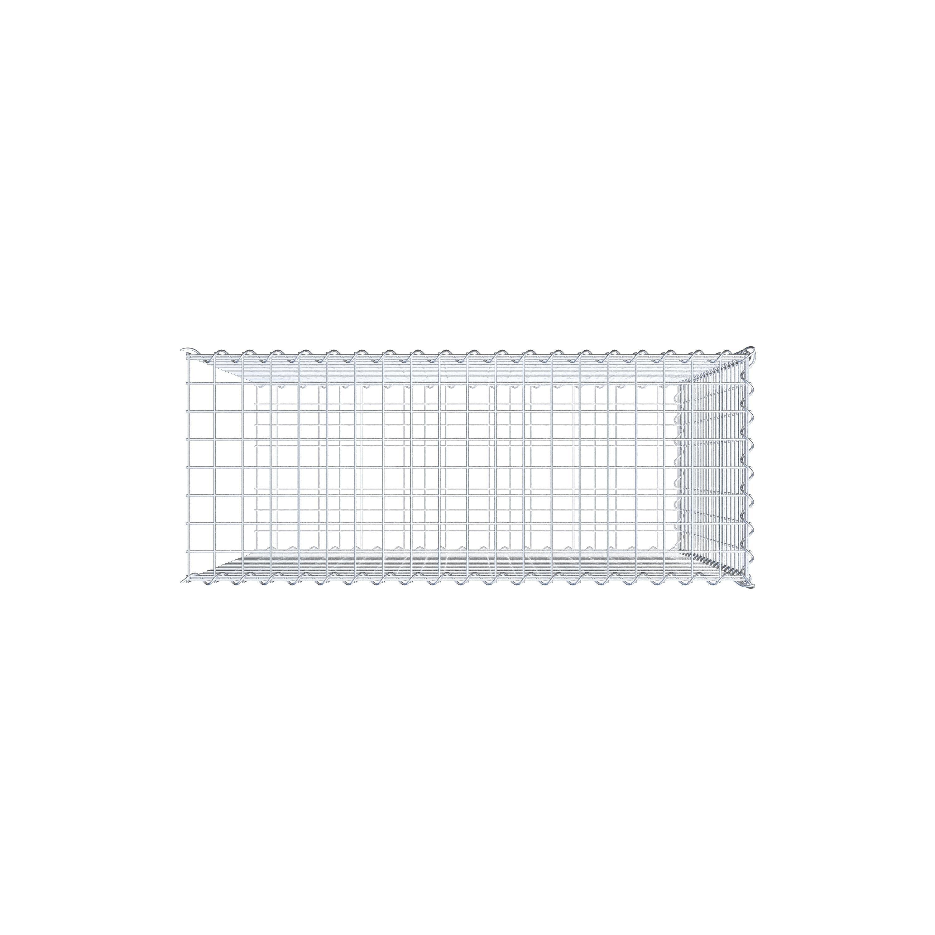 Opvokset gabion type 2 100 cm x 100 cm x 40 cm (L x H x D), maskestørrelse 5 cm x 5 cm, spiral