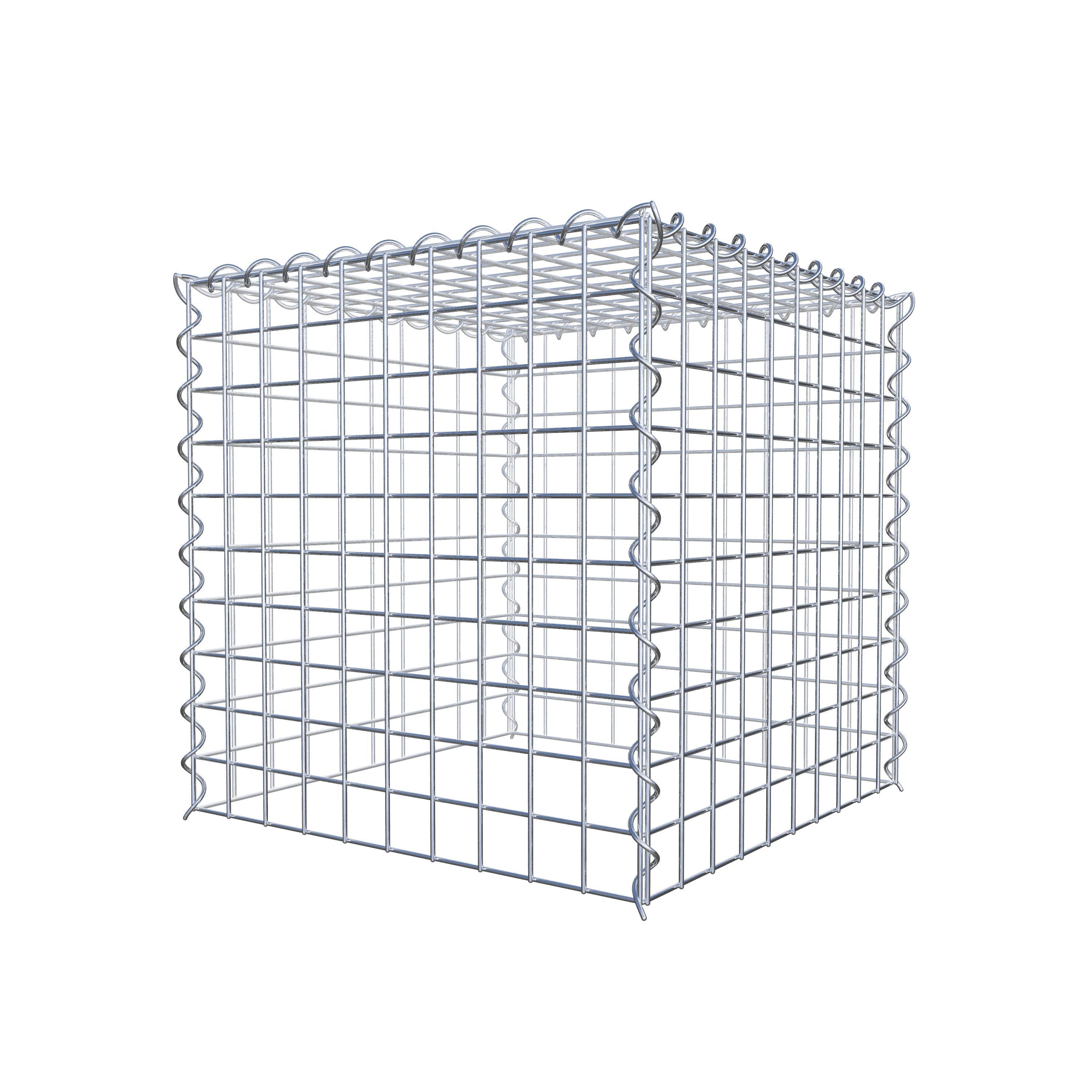 Aangegroeide schanskorf type 3 50 cm x 50 cm x 50 cm (L x H x D), maaswijdte 5 cm x 5 cm, spiraal