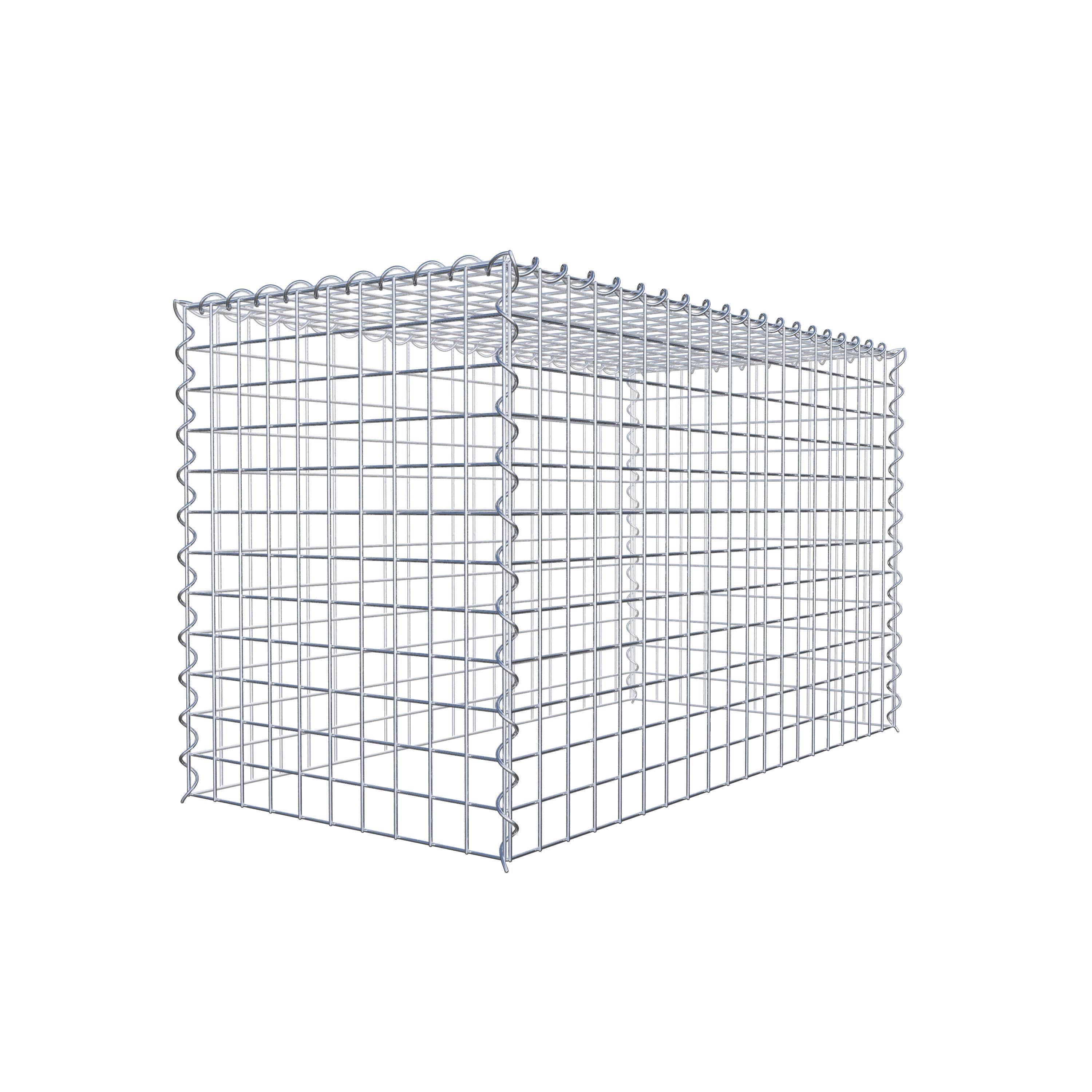 Opvokset gabion type 3 100 cm x 60 cm x 50 cm (L x H x D), maskestørrelse 5 cm x 5 cm, spiral