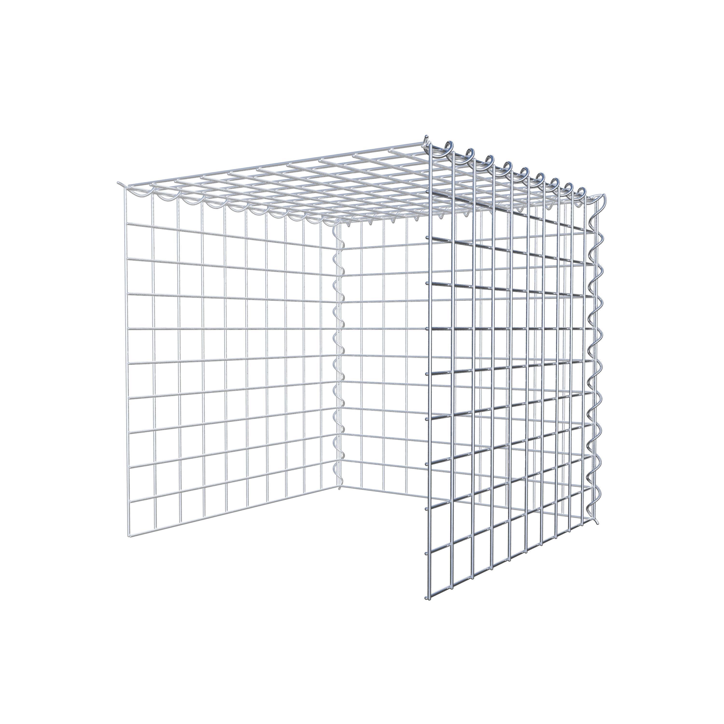 Aangebouwde schanskorf type 4 50 cm x 50 cm x 50 cm (L x H x D), maaswijdte 5 cm x 5 cm, spiraal