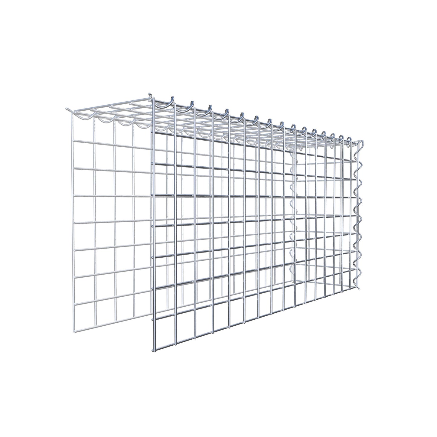 Monteret gabion type 4 80 cm x 40 cm x 20 cm (L x H x D), maskestørrelse 5 cm x 5 cm, spiral
