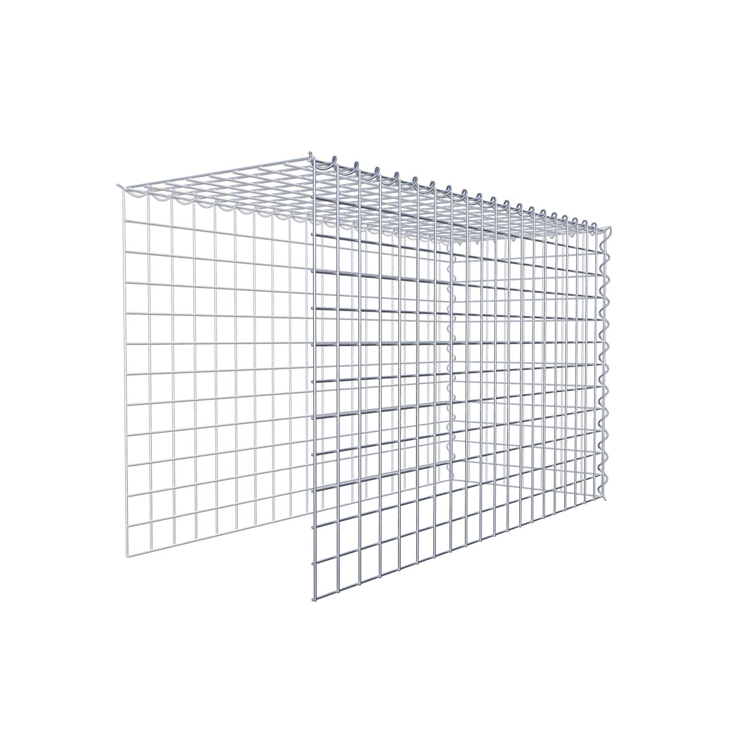 Opvokset gabion type 4 100 cm x 60 cm x 40 cm (L x H x D), maskestørrelse 5 cm x 5 cm, spiral