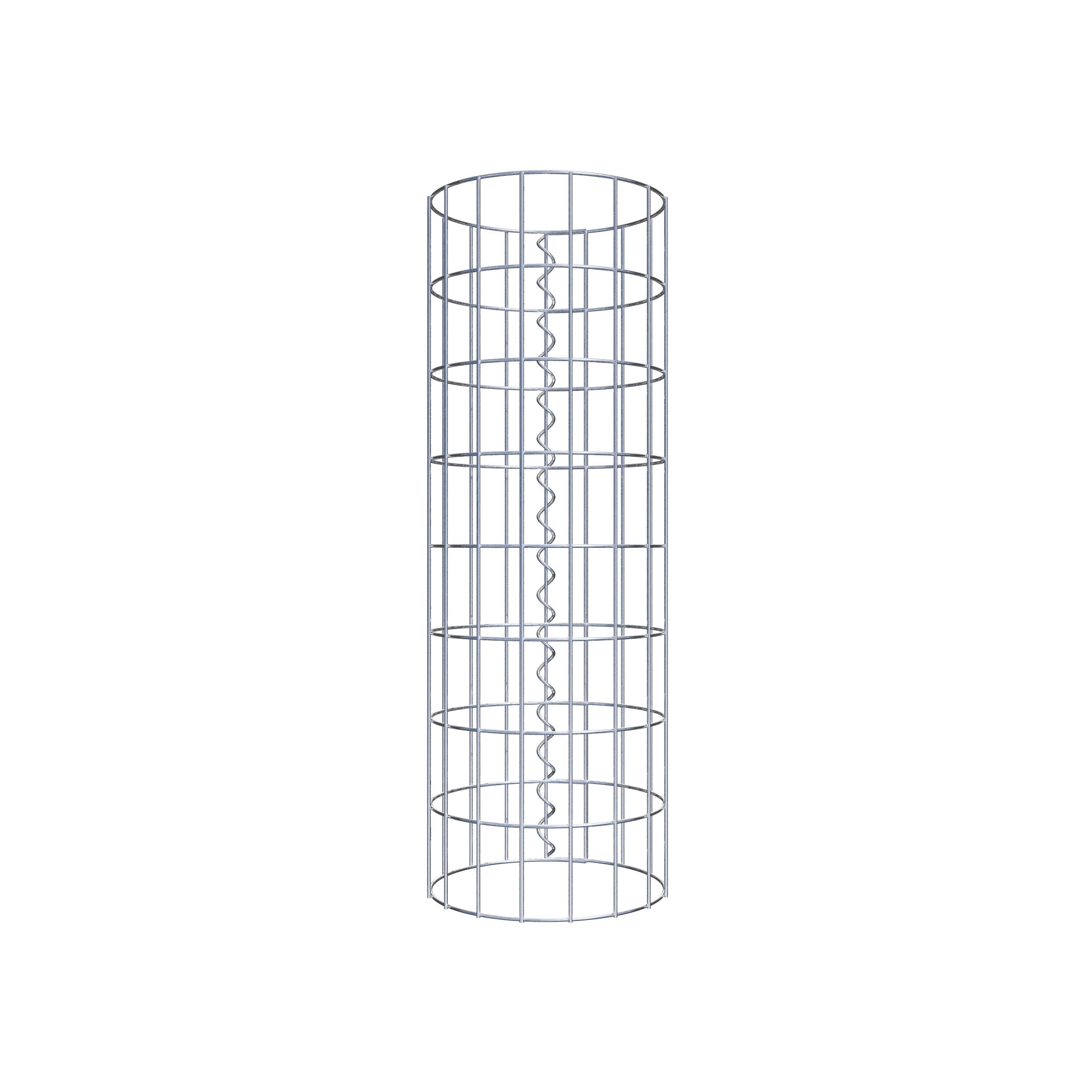 Coluna de gabião com diâmetro de 27 cm, malha redonda de 5 x 10 cm