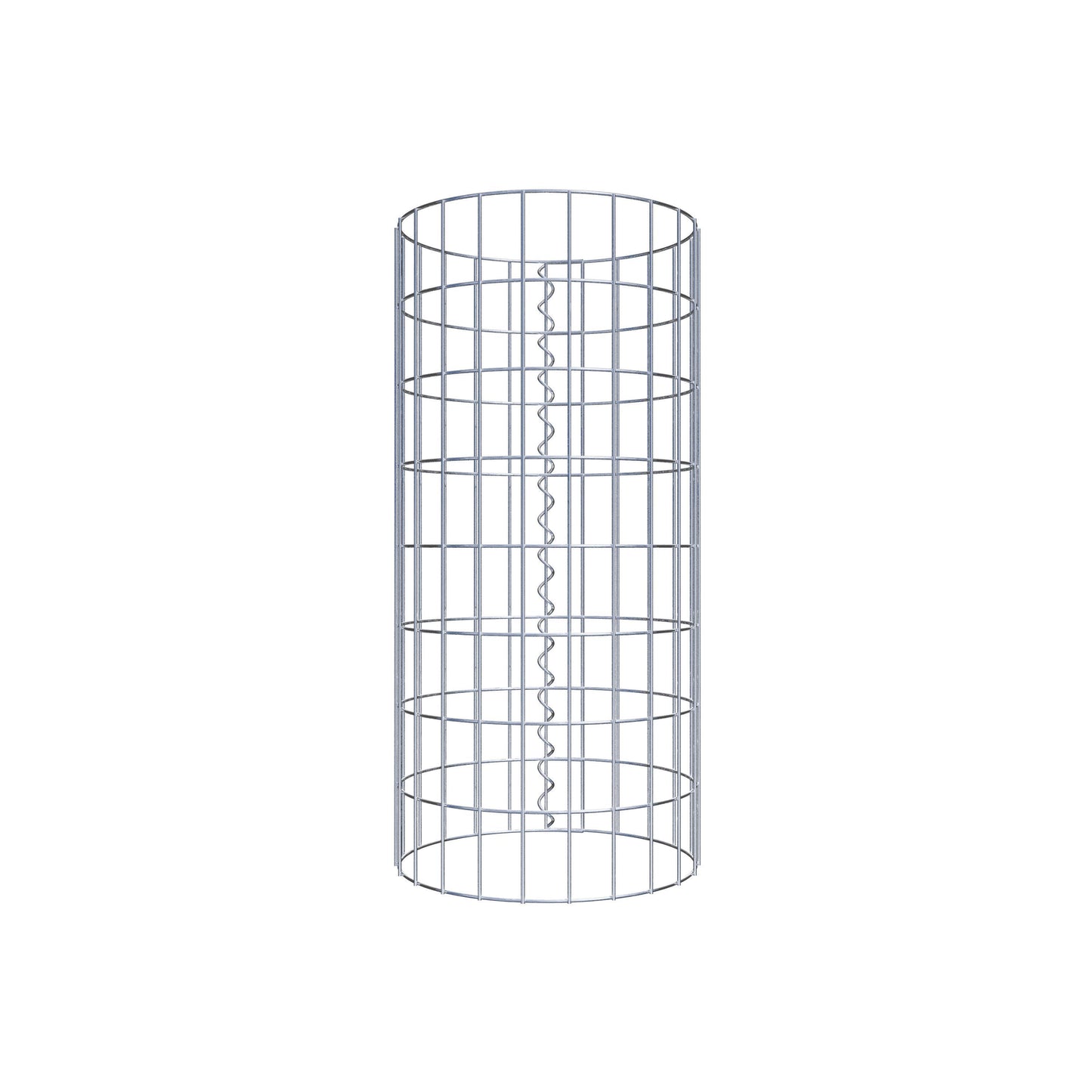 Gabion column around 37 cm diameter, 80 cm height, mesh size 5 cm x 10 cm