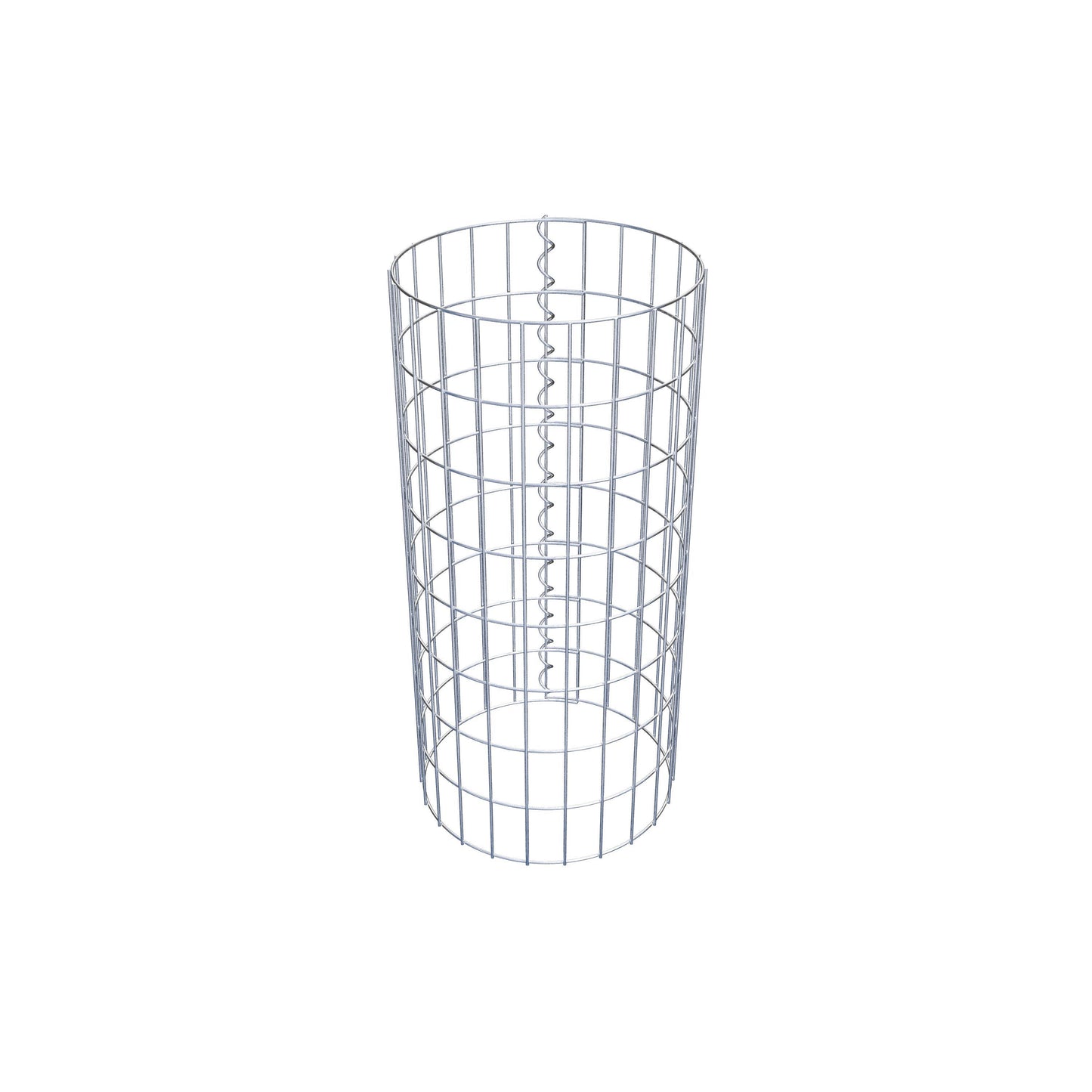 Gabion column around 37 cm diameter, 80 cm height, mesh size 5 cm x 10 cm