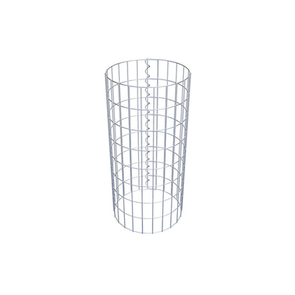 Gabion column around 37 cm diameter, 80 cm height, mesh size 5 cm x 10 cm
