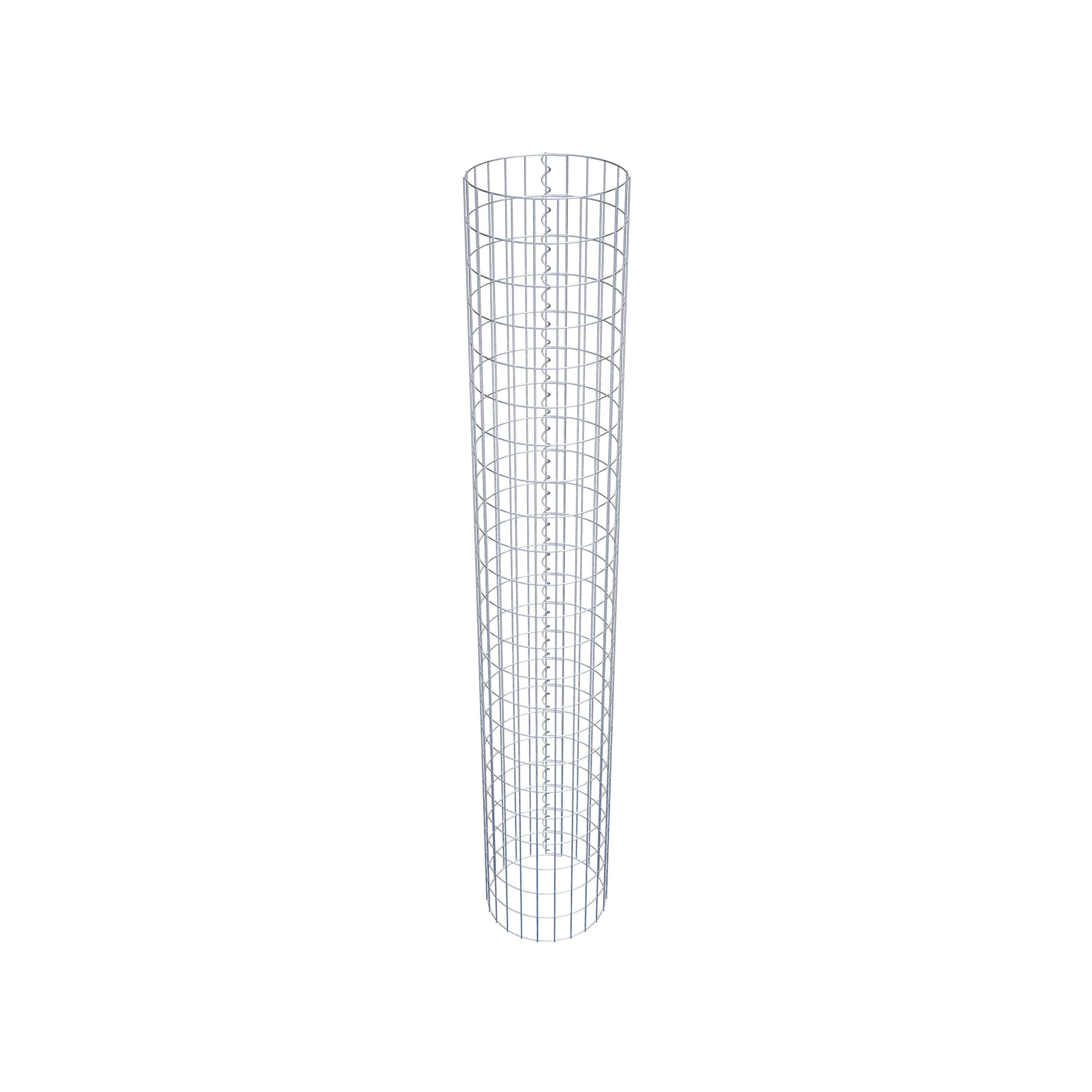 Gabion column around 37 cm diameter, 230 cm height, mesh size 5 cm x 10 cm