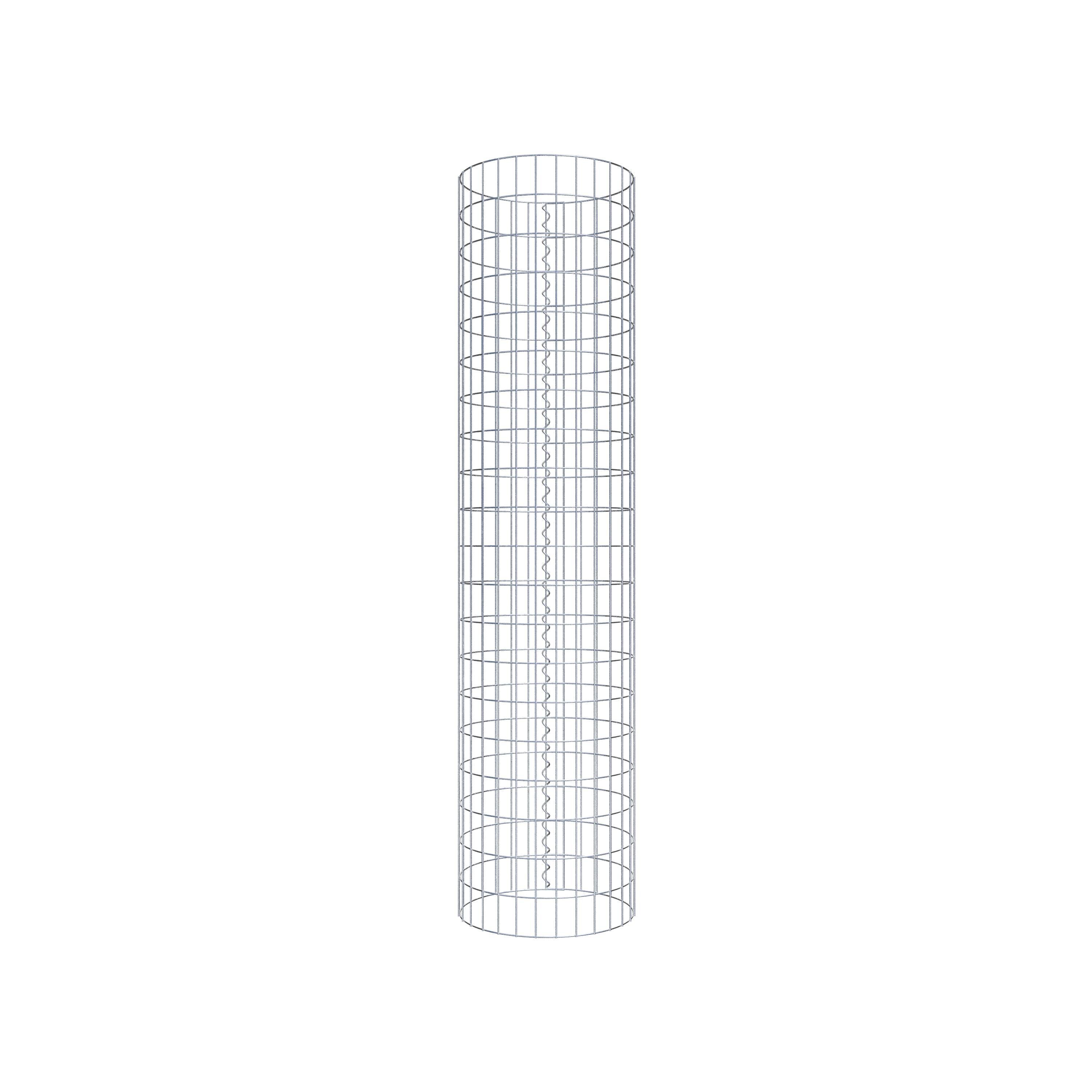 Gabion column around 47 cm diameter, 200 cm height, mesh size 5 cm x 10 cm