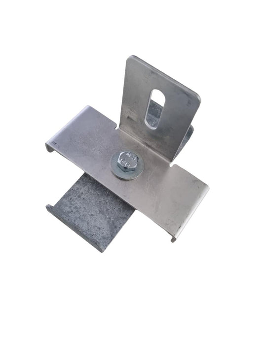 Abrazadera con soporte para valla Malla de 10 x 10 cm, galvanizada