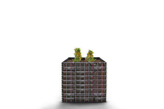 Rechthoekig verhoogd bed zonder stenen - Lengte: 100 cm - Hoogte: 90 cm - Diepte: 100 cm - Maaswijdte: 10 x 10 cm